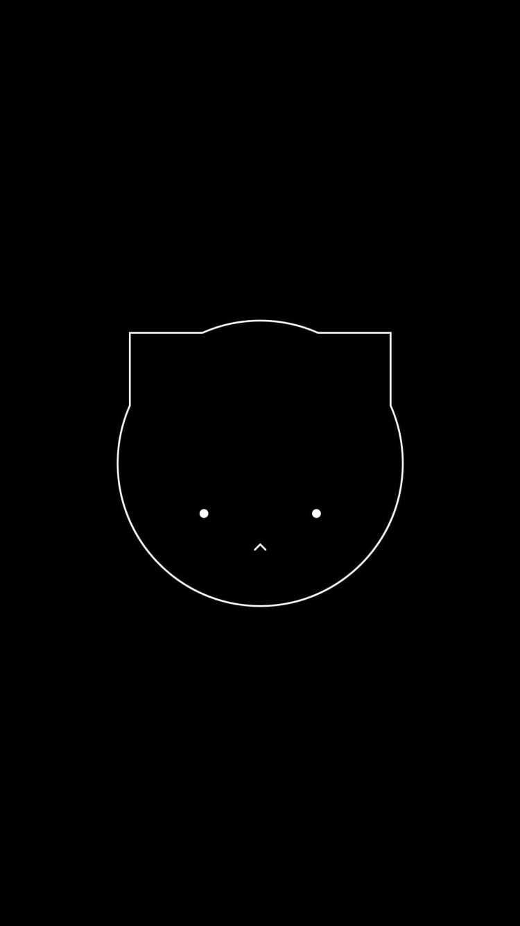 猫 シンプル アイコンの750 x 1334 / スマホ壁紙