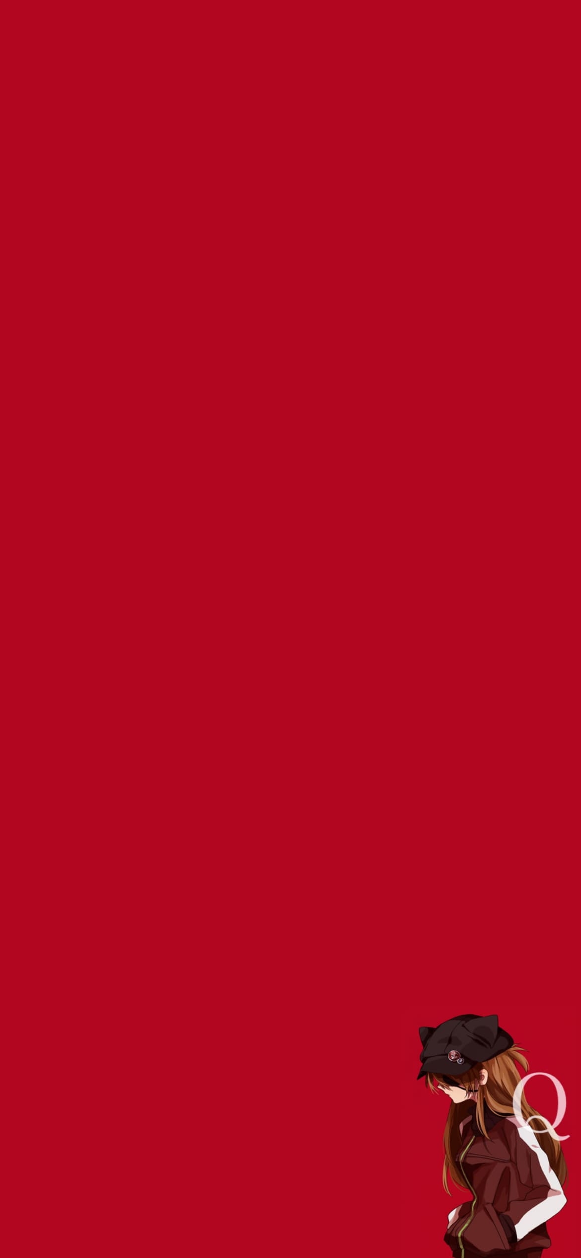 下に俯くアスカ エヴァQ 赤の1170 x 2532 / スマホ壁紙