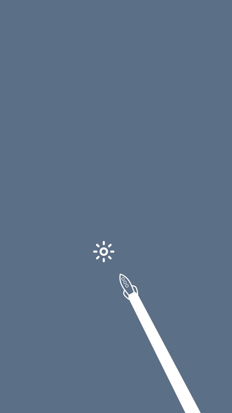 ロケットと太陽 ミニマルなアイコンの750 x 1334 / スマホ壁紙