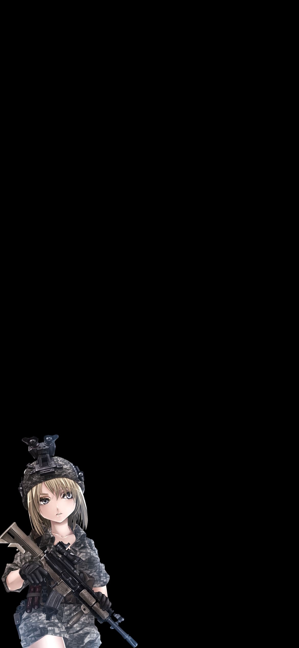 サバゲーをする女の子 ミリタリーの1170 x 2532 / スマホ壁紙