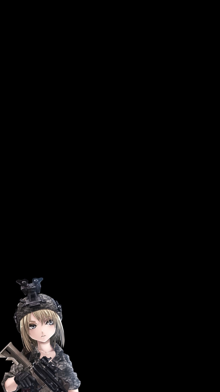 サバゲーをする女の子 ミリタリーの750 x 1334 / スマホ壁紙