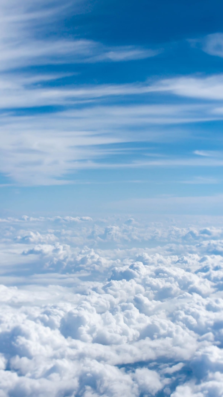 夏の空 雲海 空の上 青空の750 x 1334 / スマホ壁紙