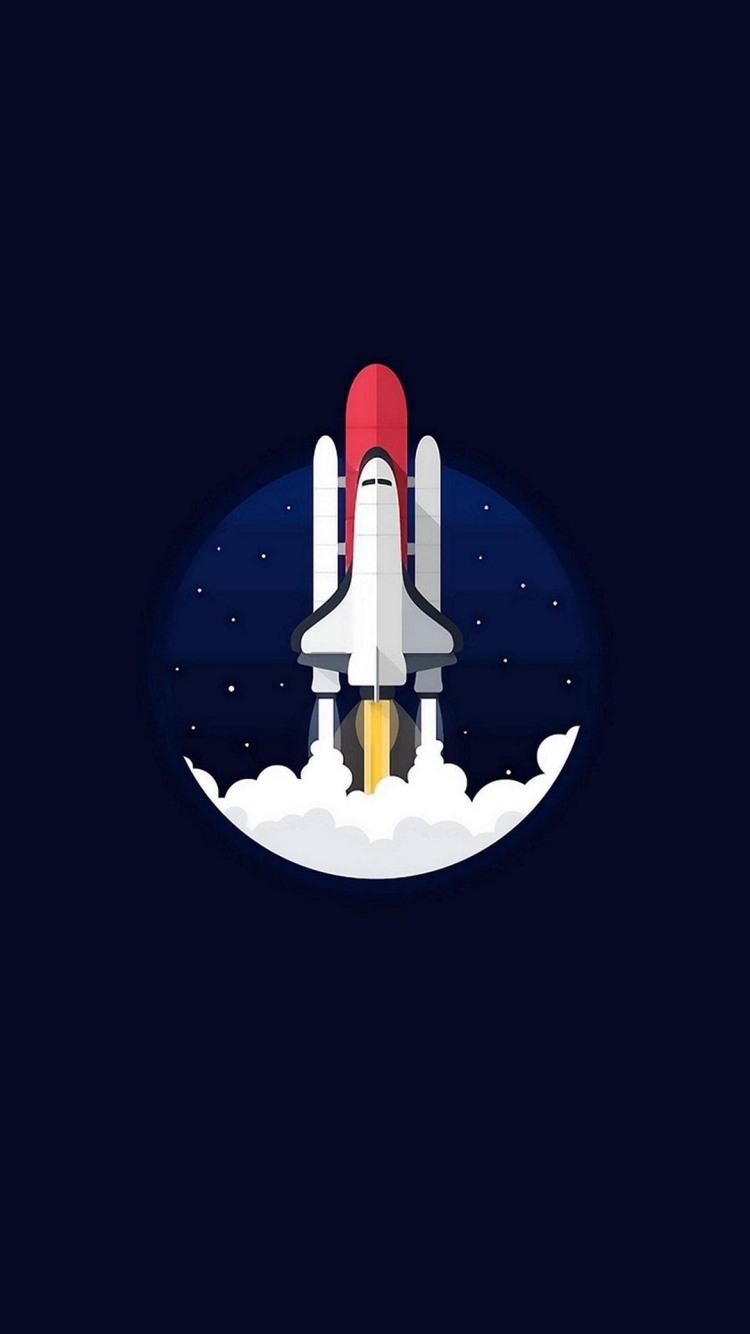 スペースシャトルのイラストの750 x 1334 / スマホ壁紙