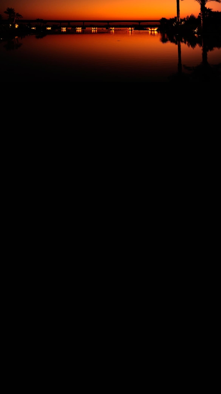 ドバイの夜景 夕陽 風景の750 x 1334 / スマホ壁紙