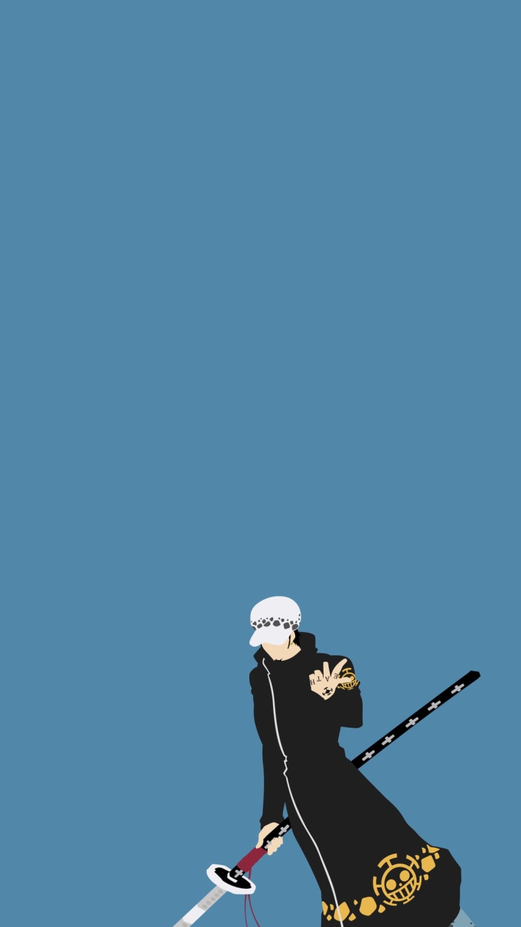 トラファルガー・ロー ワンピース ミニマル ベクターの750 x 1334 / スマホ壁紙