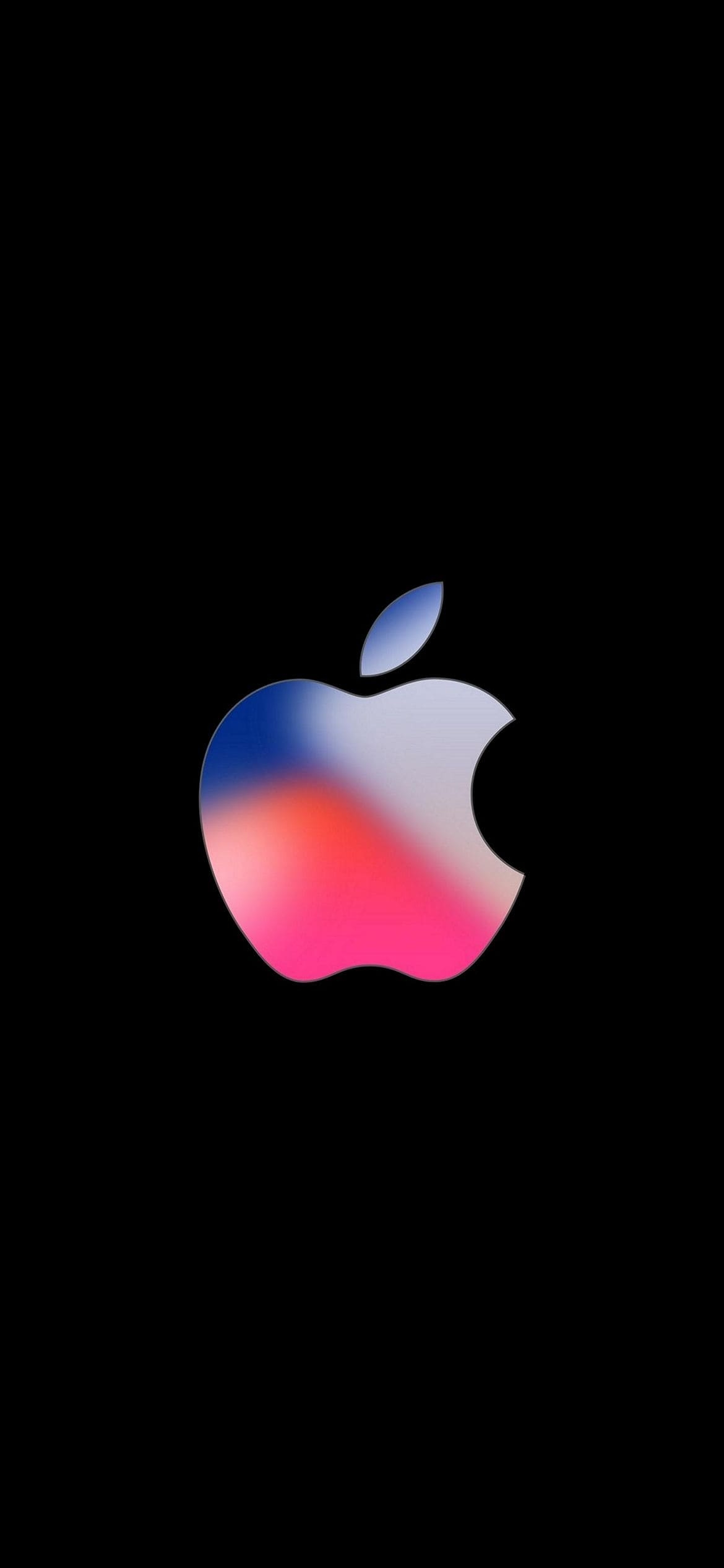 ピンク・青のアップルのロゴマークの1170 x 2532 / スマホ壁紙