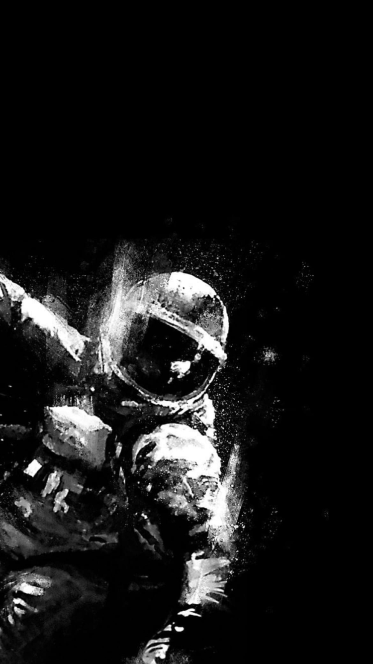 宇宙で活動する宇宙飛行士の750 x 1334 / スマホ壁紙