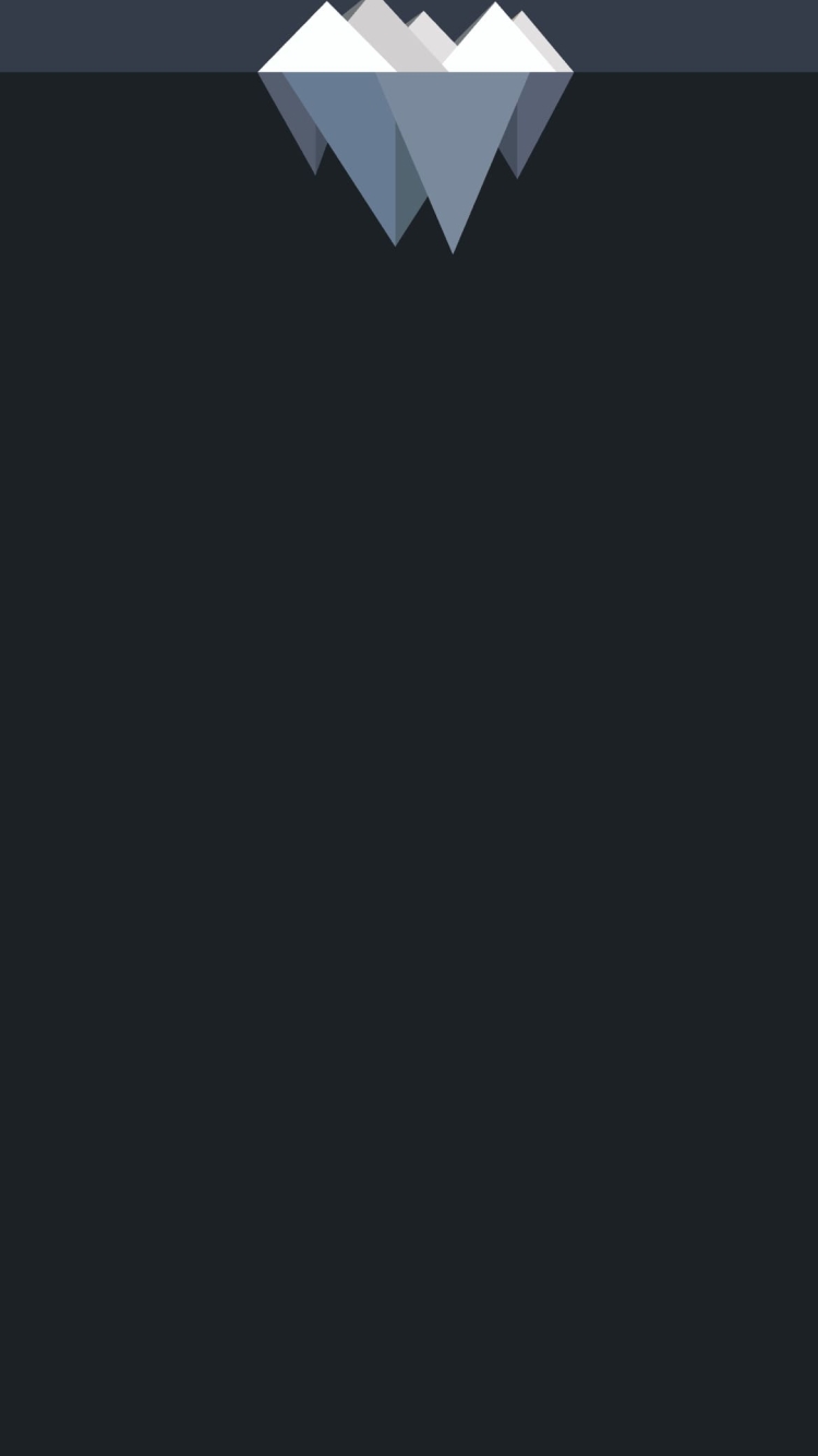 氷山と三日月と星空の750 x 1334 / スマホ壁紙