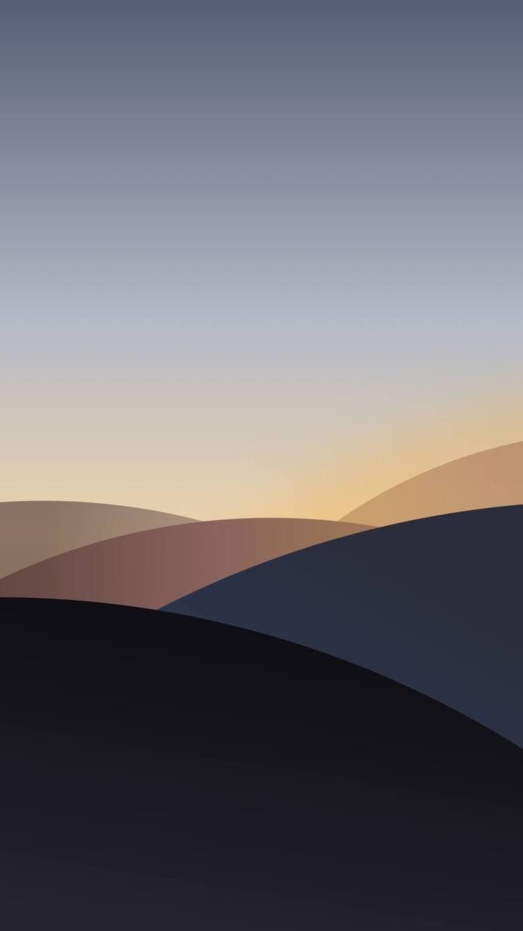 黒の山々 イラストの750 x 1334 / スマホ壁紙