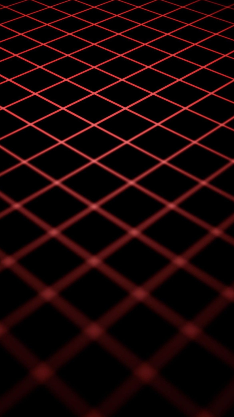 赤い線 菱形 黒の背景の750 x 1334 / スマホ壁紙