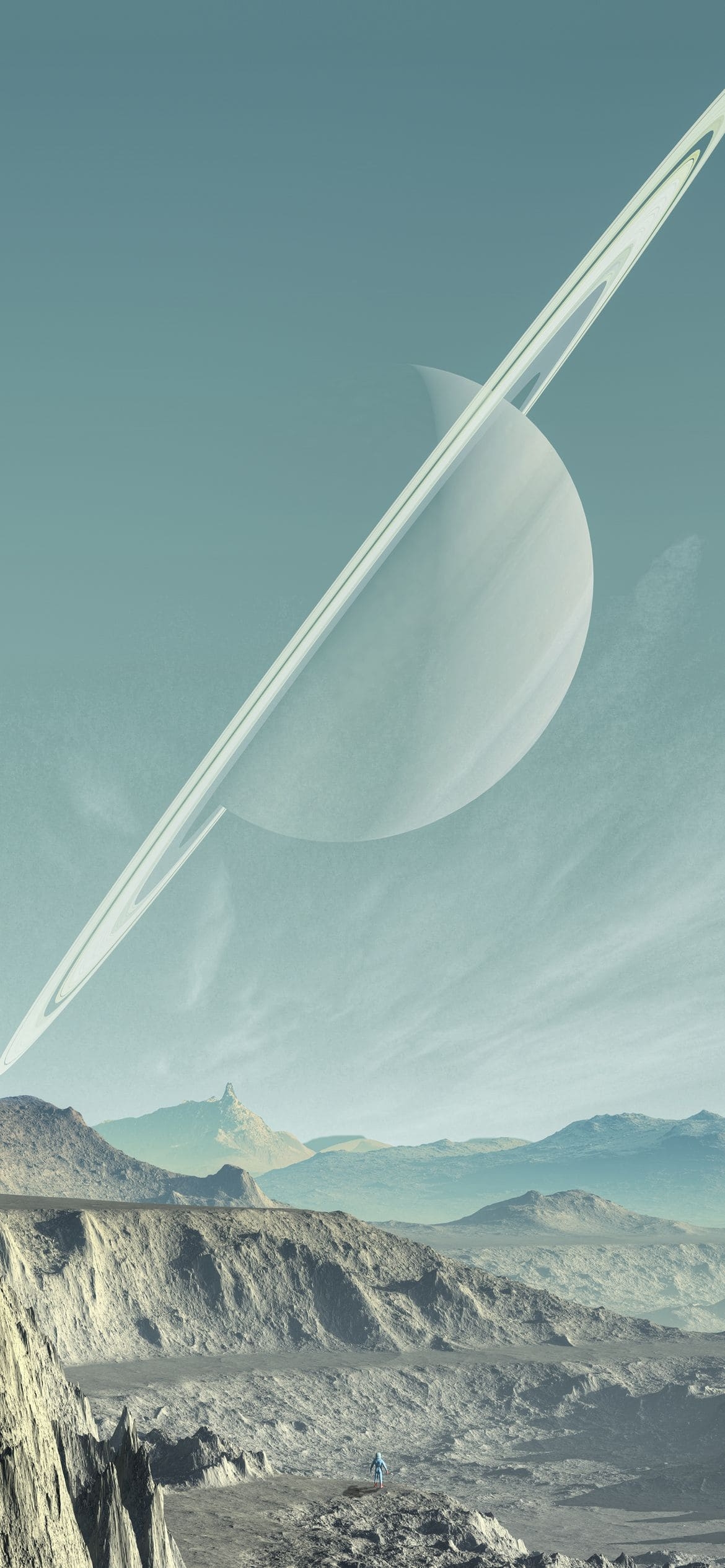 大きな惑星と荒野の1170 x 2532 / スマホ壁紙