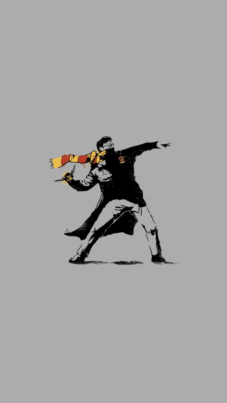 バンクシーが書いたハリー・ポッターの750 x 1334 / スマホ壁紙