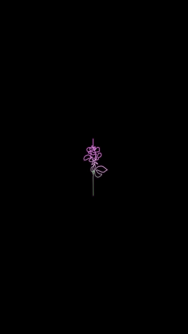 シンプル 薔薇 ラインアートの750 x 1334 / スマホ壁紙