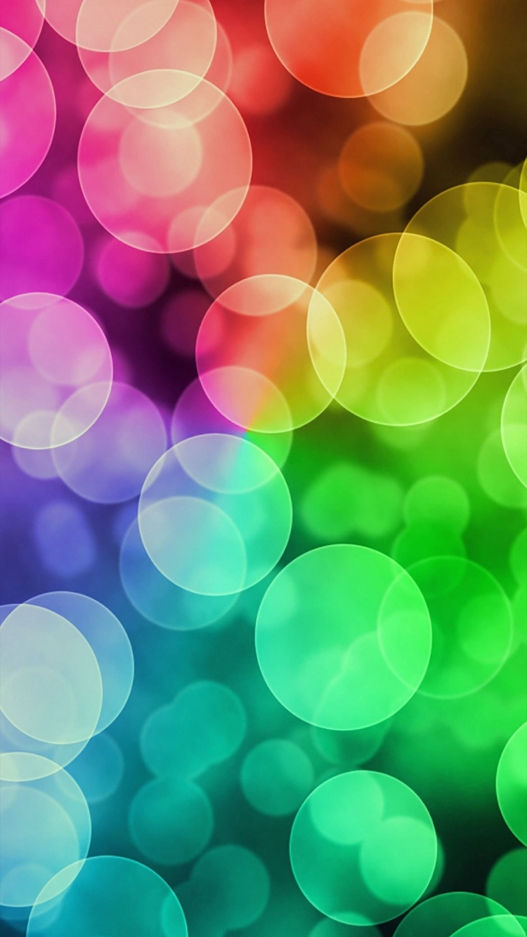 緑・赤・紫・黄色の乱反射の750 x 1334 / スマホ壁紙