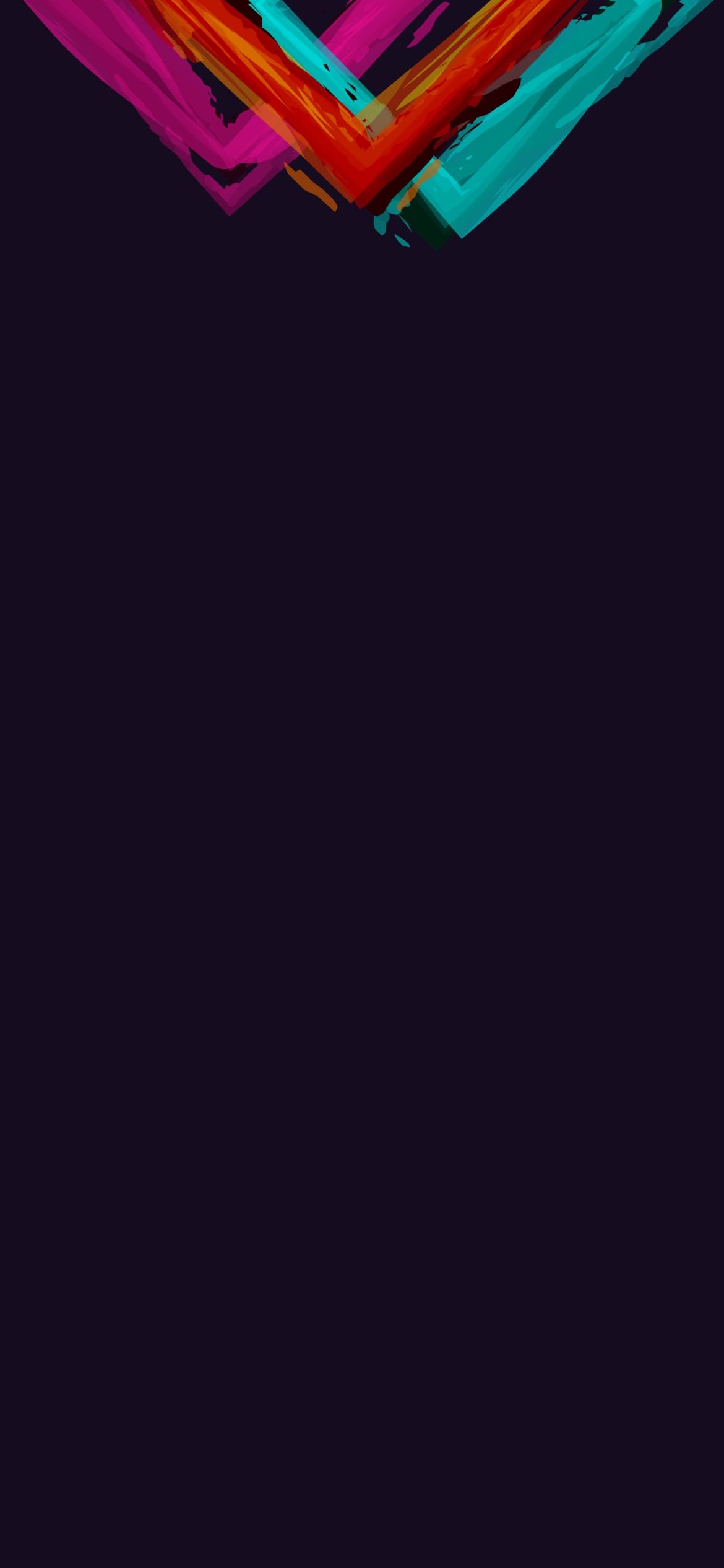 赤・ピンク・緑の三角 紫の背景の1170 x 2532 / スマホ壁紙