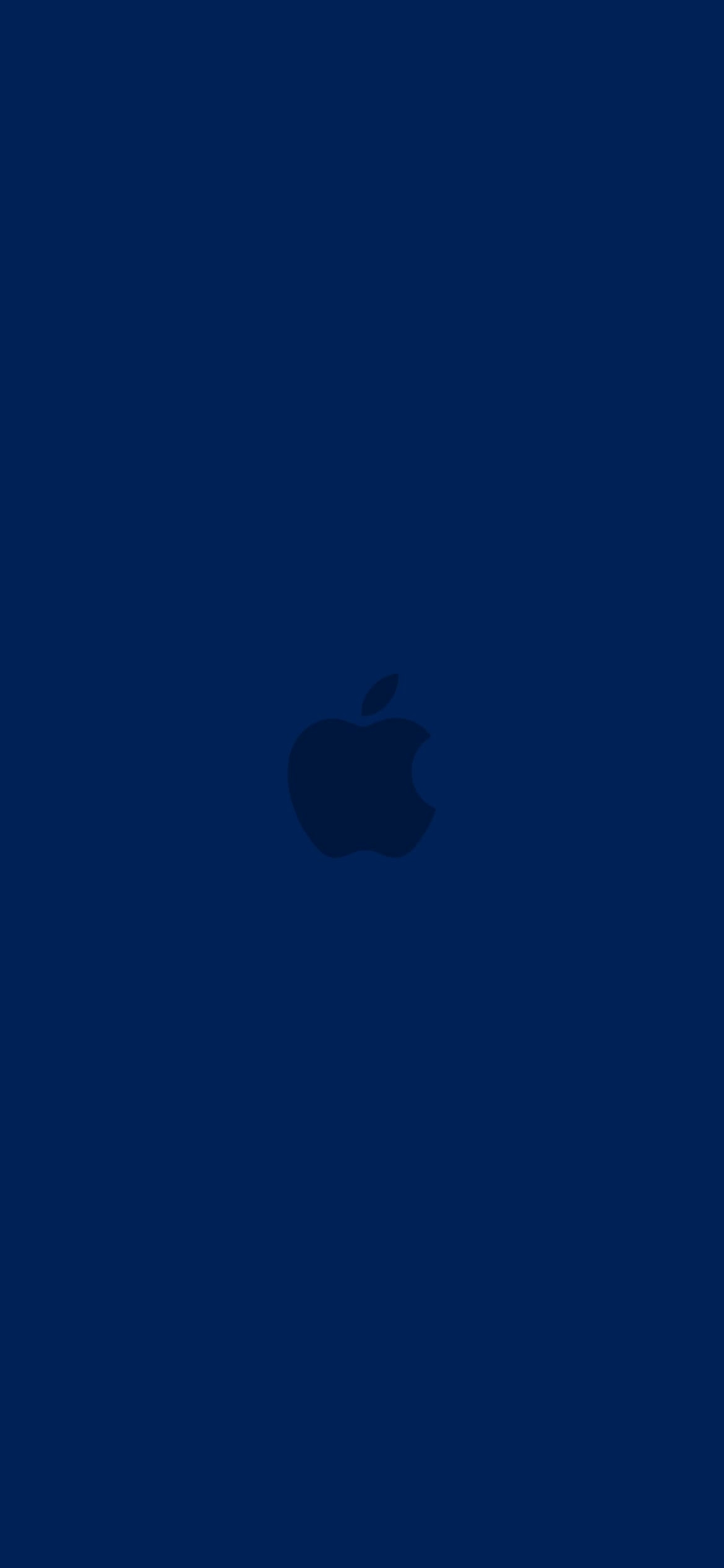 インディゴ・ブルー アップルのロゴの1170 x 2532 / スマホ壁紙