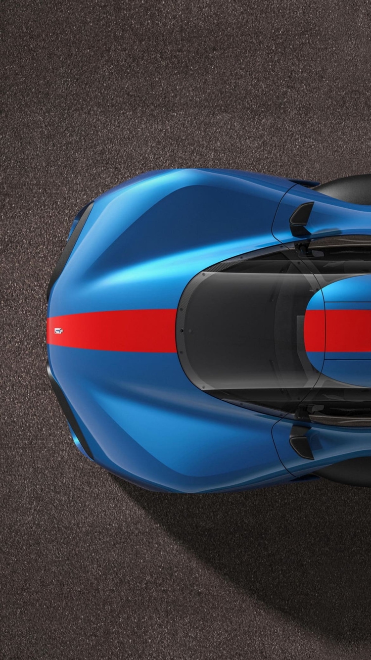 上から見た青・赤のスポーツカーの750 x 1334 / スマホ壁紙