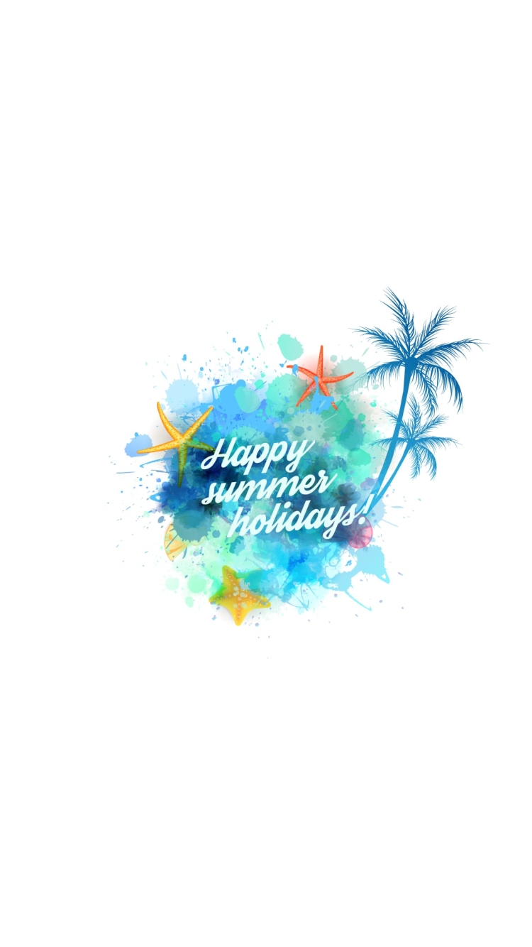 Happy Summer Holiday 夏の休日 夏休みの750 x 1334 / スマホ壁紙
