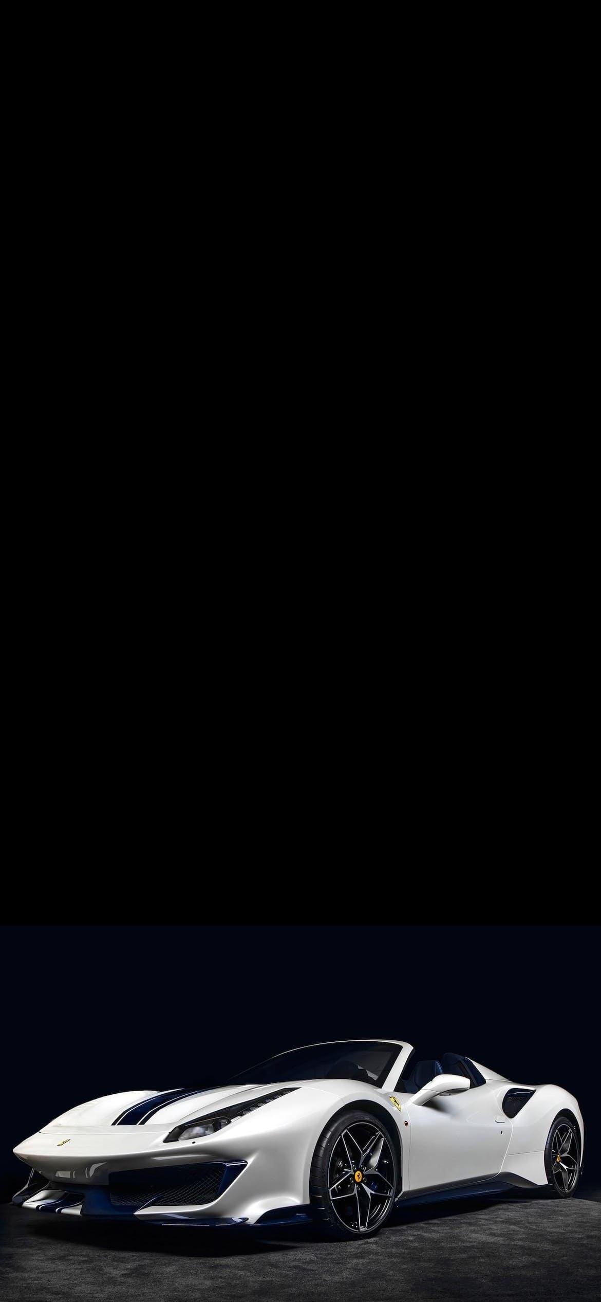 白のフェラーリ 488 ピスタスパイダーの1170 x 2532 / スマホ壁紙