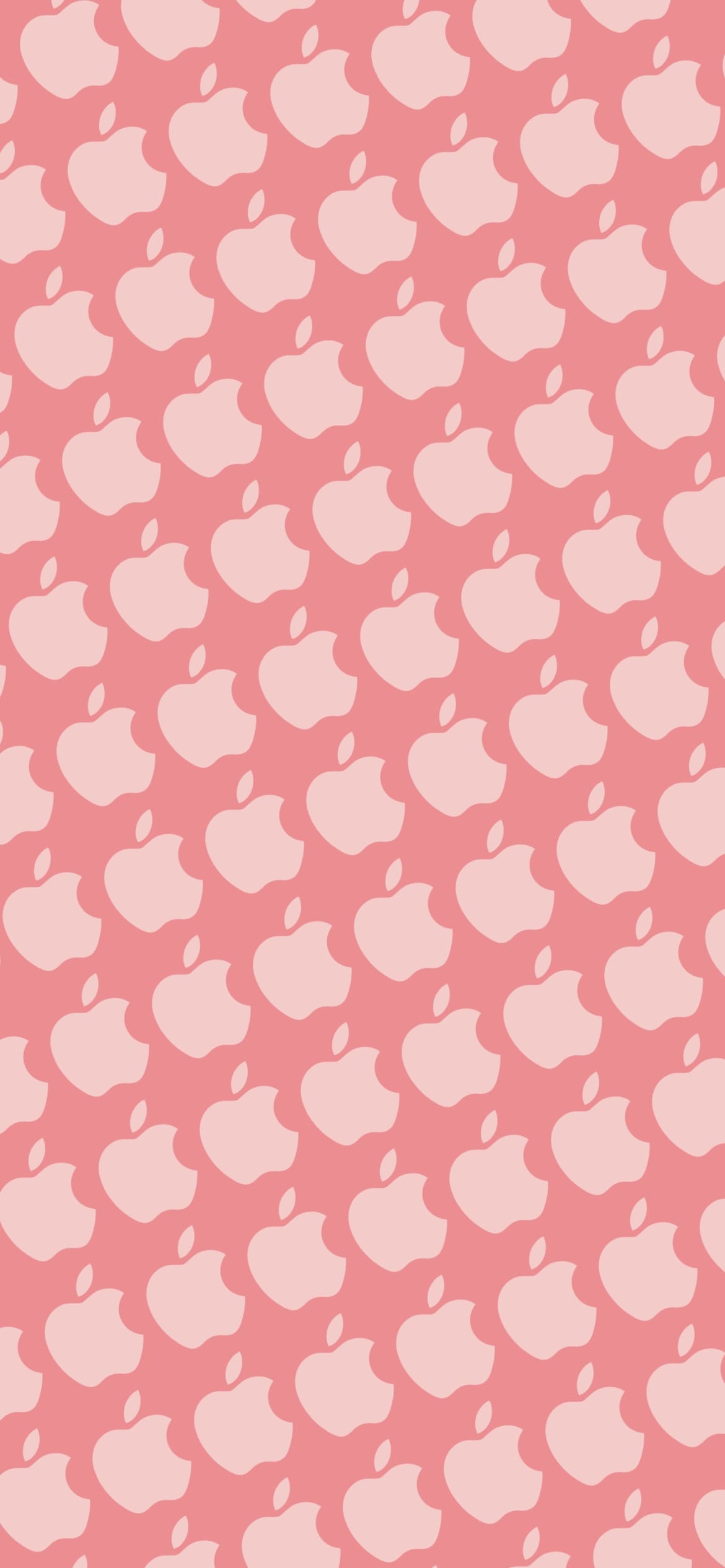 パッションピンクのアップルのロゴ パターンの1170 x 2532 / スマホ壁紙