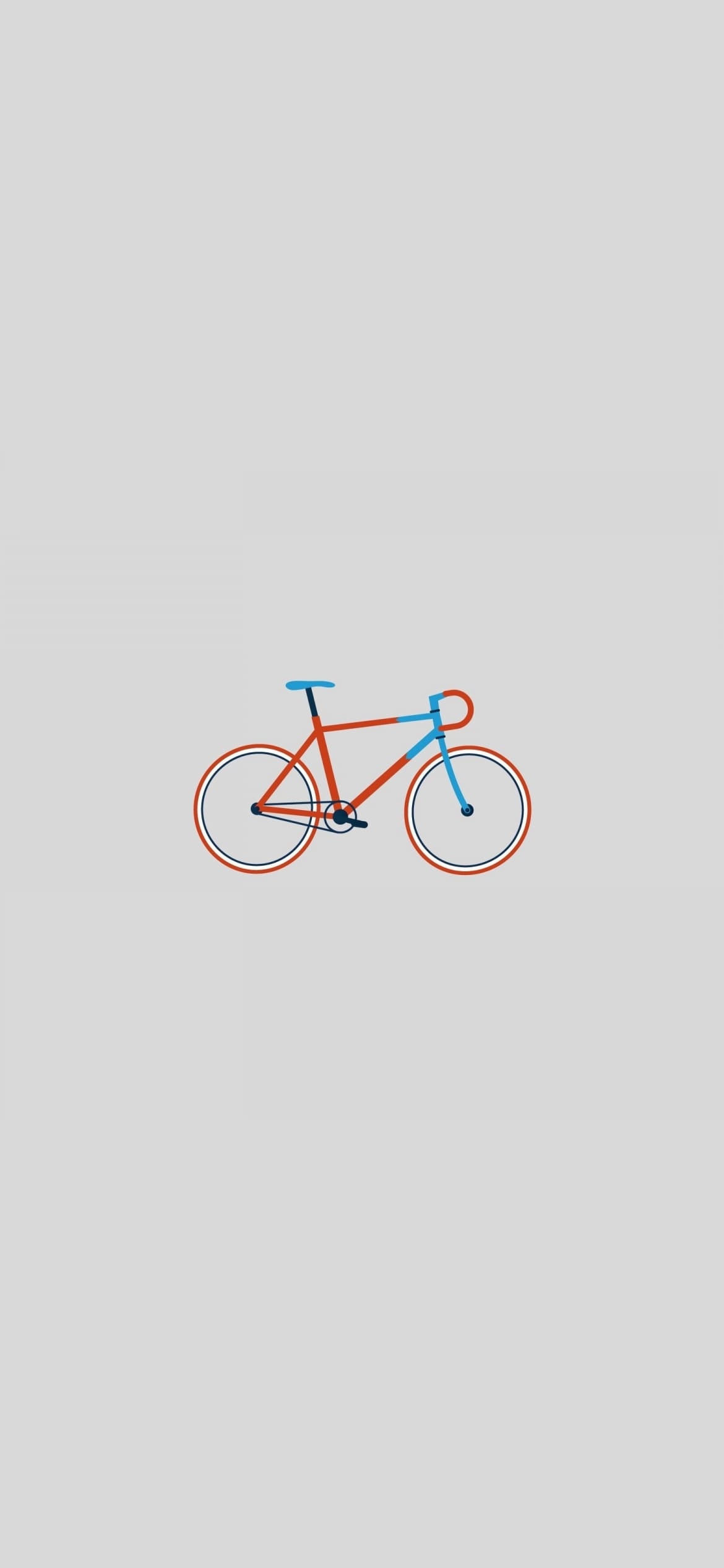 水色とオレンジの自転車の1170 x 2532 / スマホ壁紙