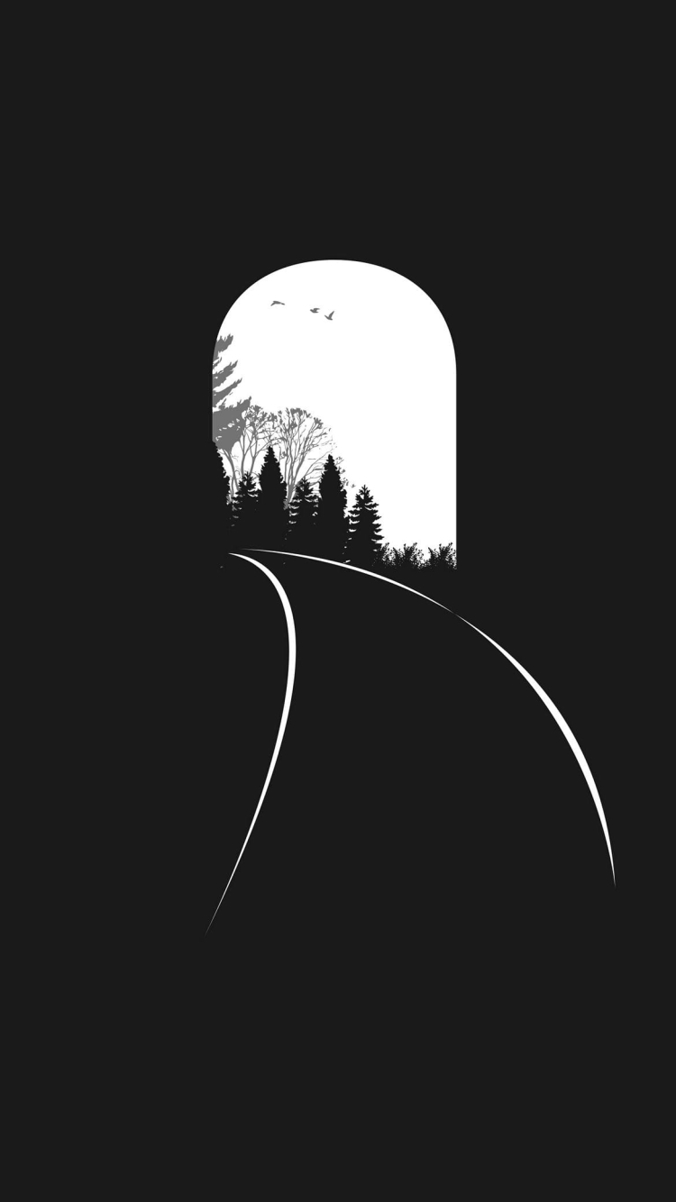 トンネル 線路 イラストの750 x 1334 / スマホ壁紙