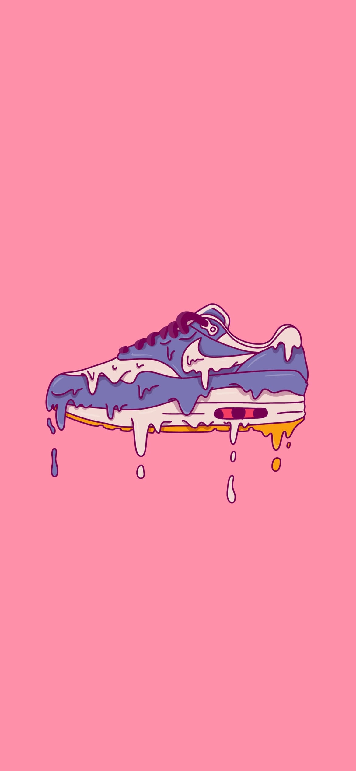 溶けている水色のNIKEのスニーカー・靴の1170 x 2532 / スマホ壁紙