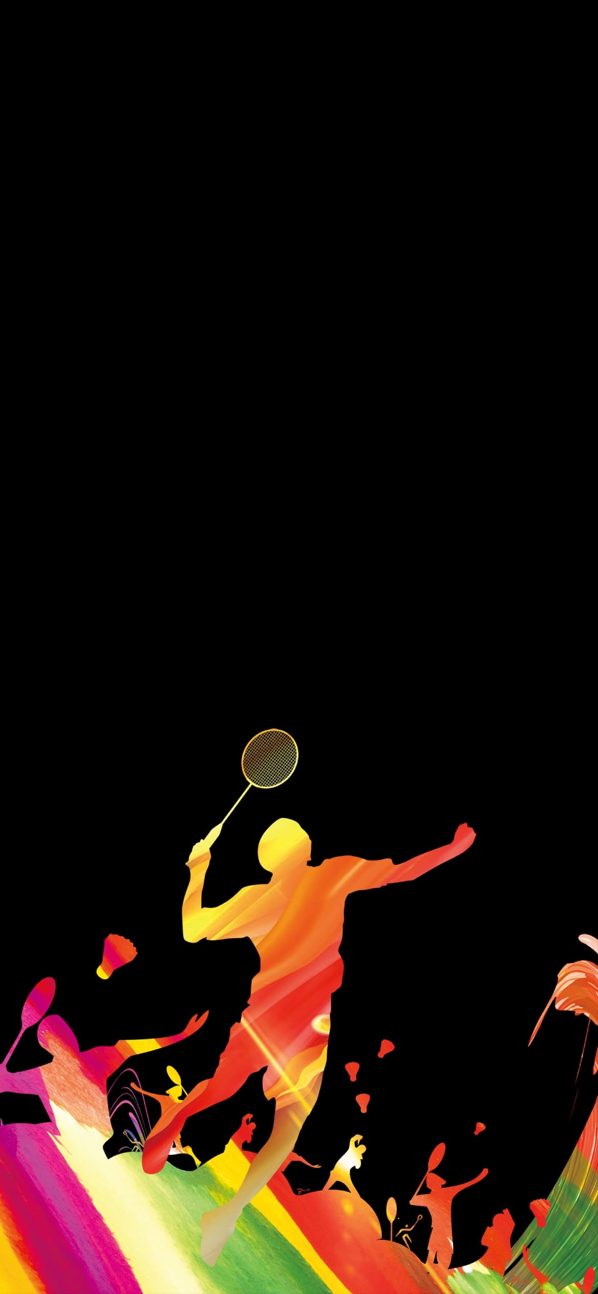 バトミントンのイラストの1170 x 2532 / スマホ壁紙