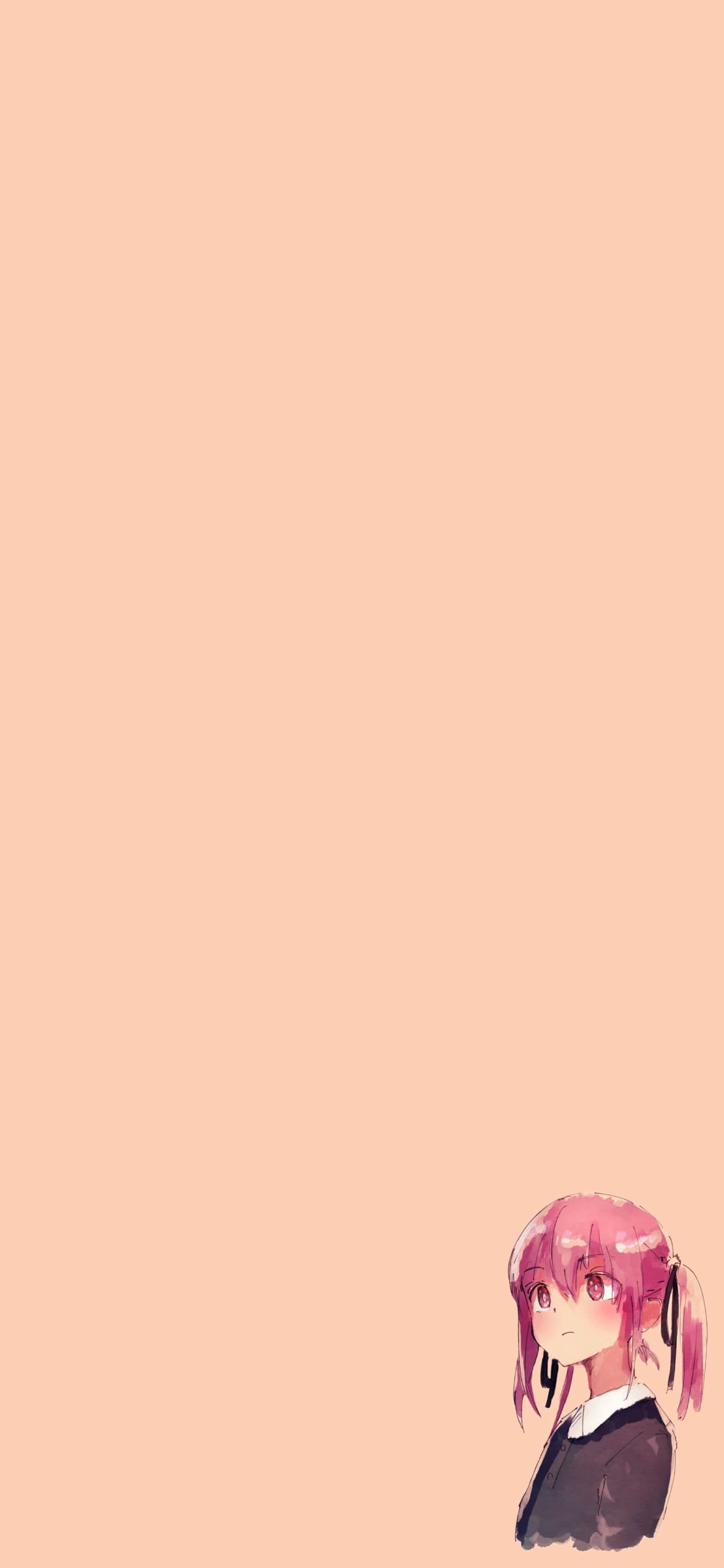 ピンクの髪の女の子 水彩画の1170 x 2532 / スマホ壁紙