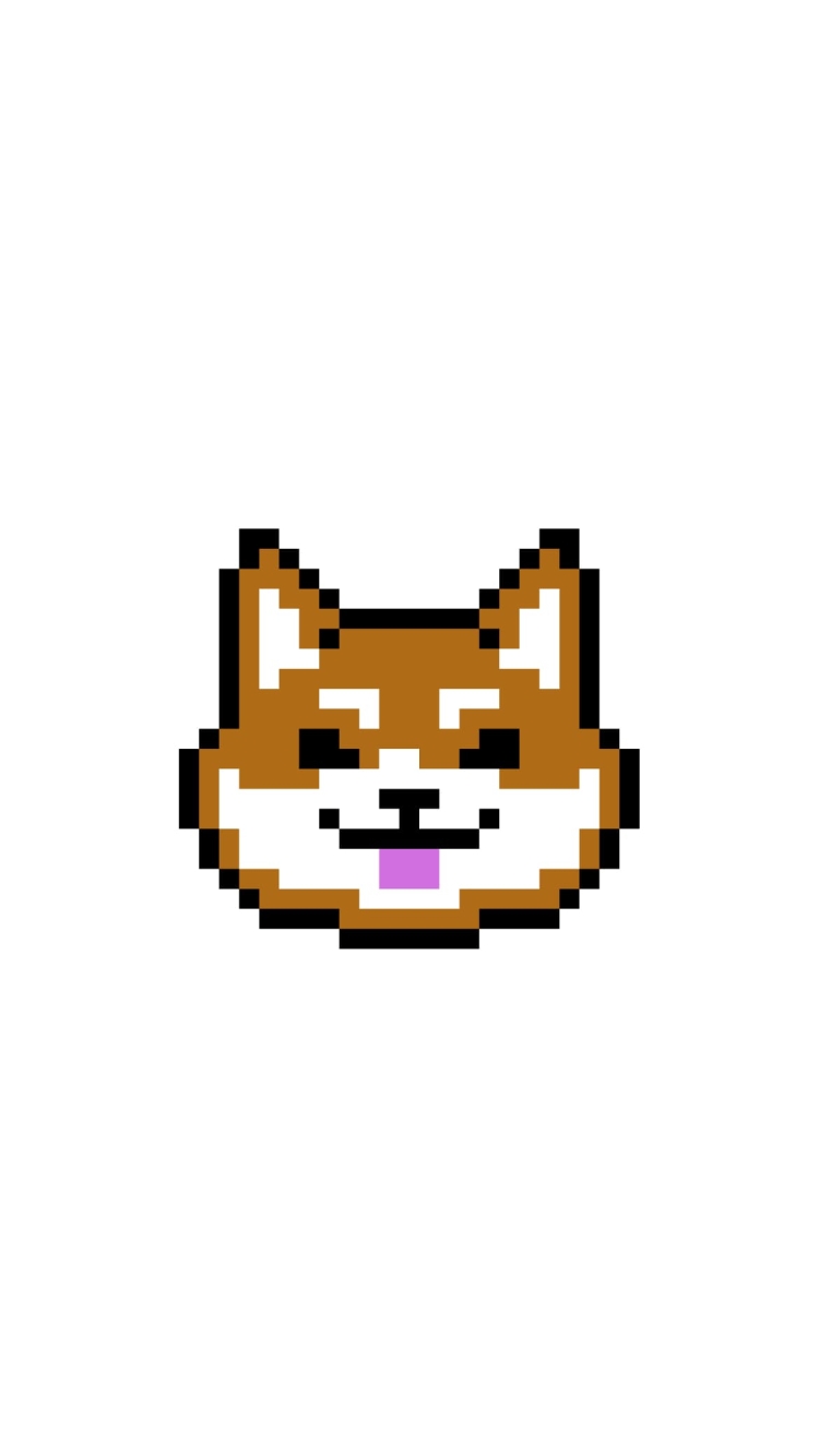 柴犬 ドットアイコンの750 x 1334 / スマホ壁紙
