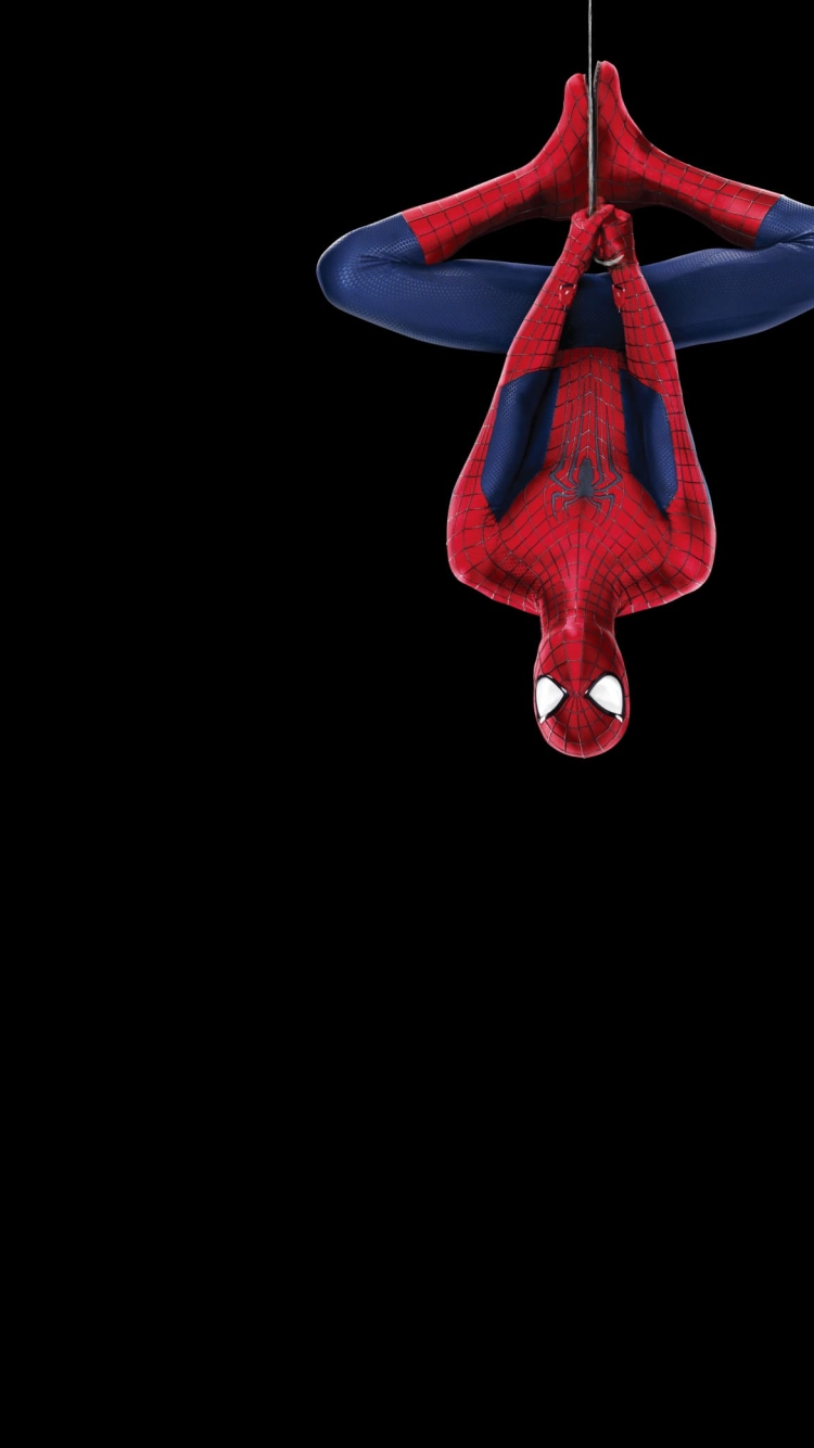 ぶら下がるスパイダーマンの750 x 1334 / スマホ壁紙