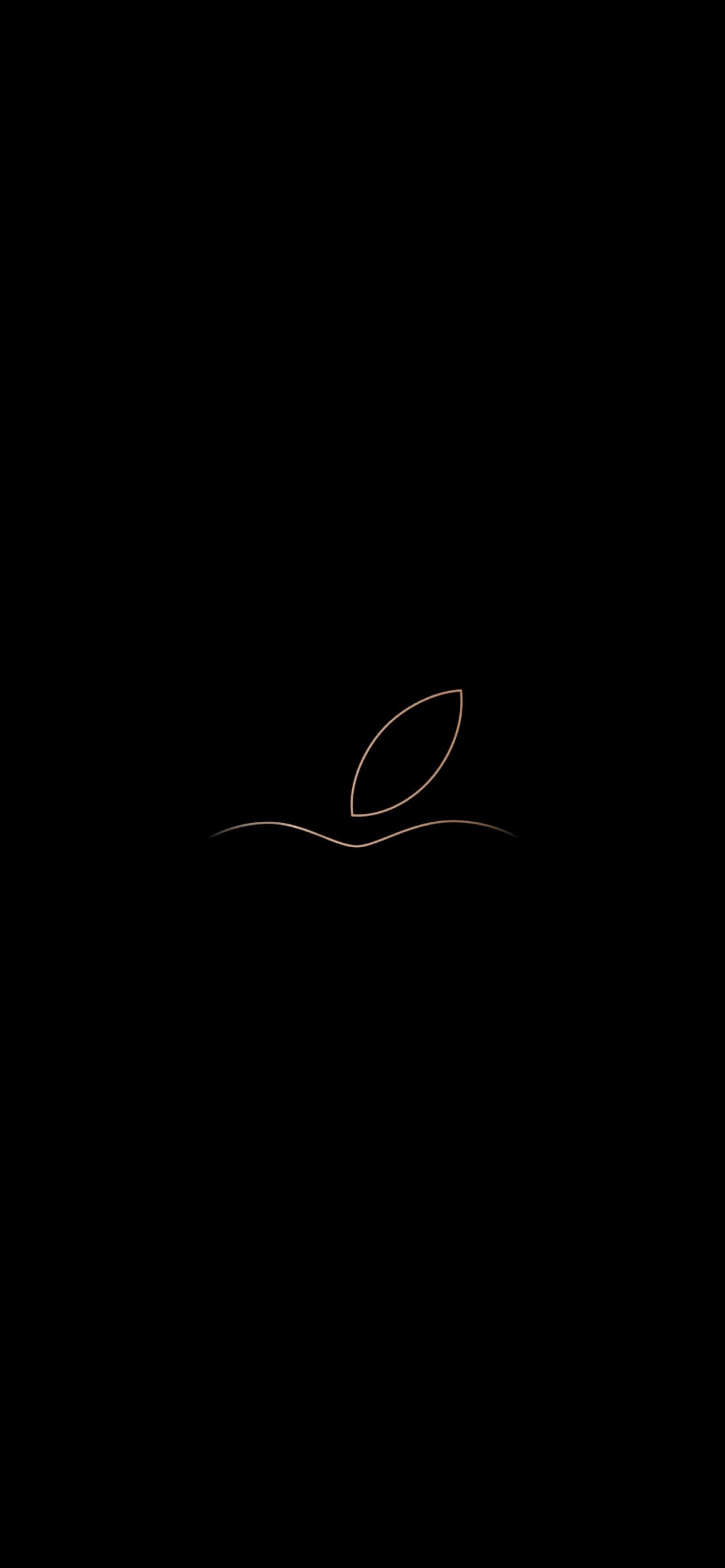 アップル 金色のロゴ ミニマル シンプル Appleの1170 x 2532 / スマホ壁紙