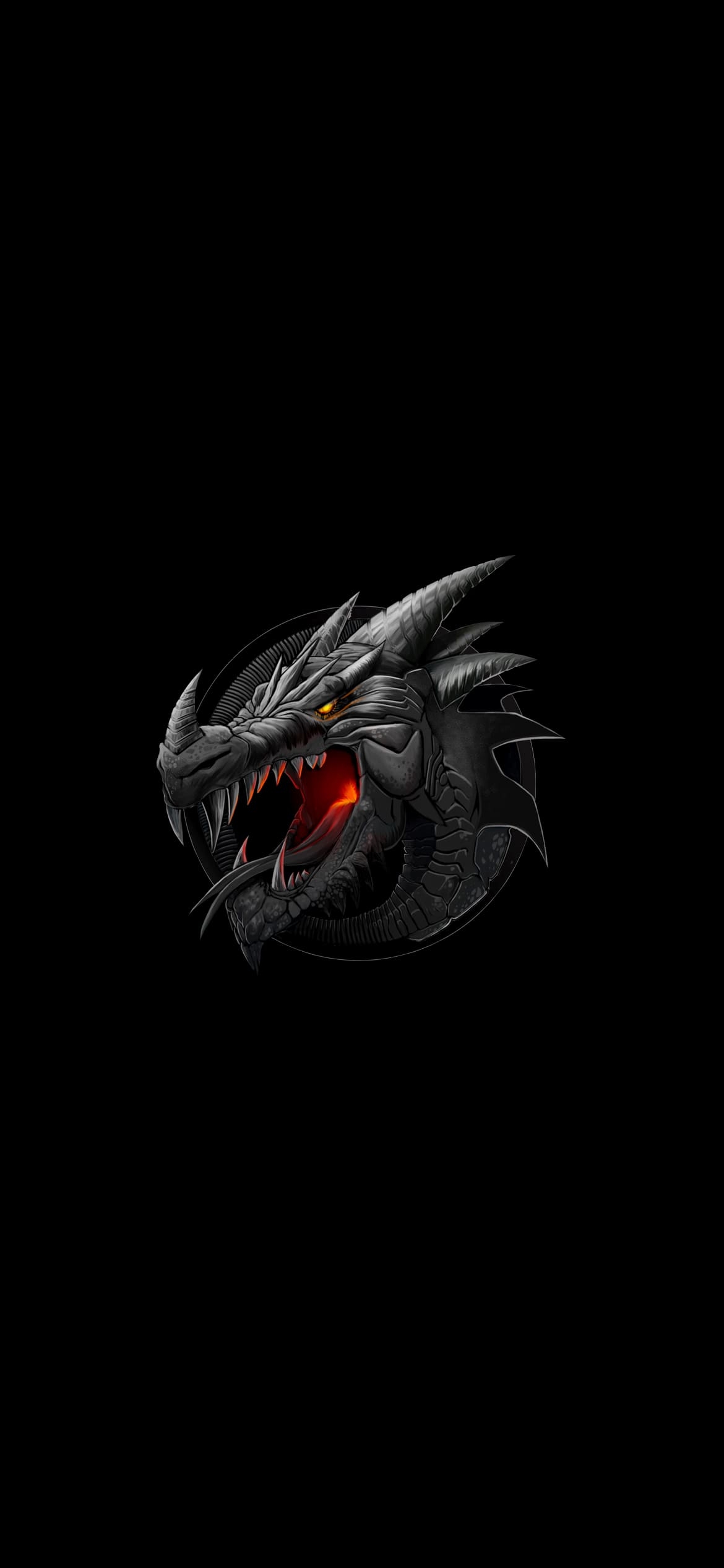 かっこいい黒いドラゴンの1170 x 2532 / スマホ壁紙
