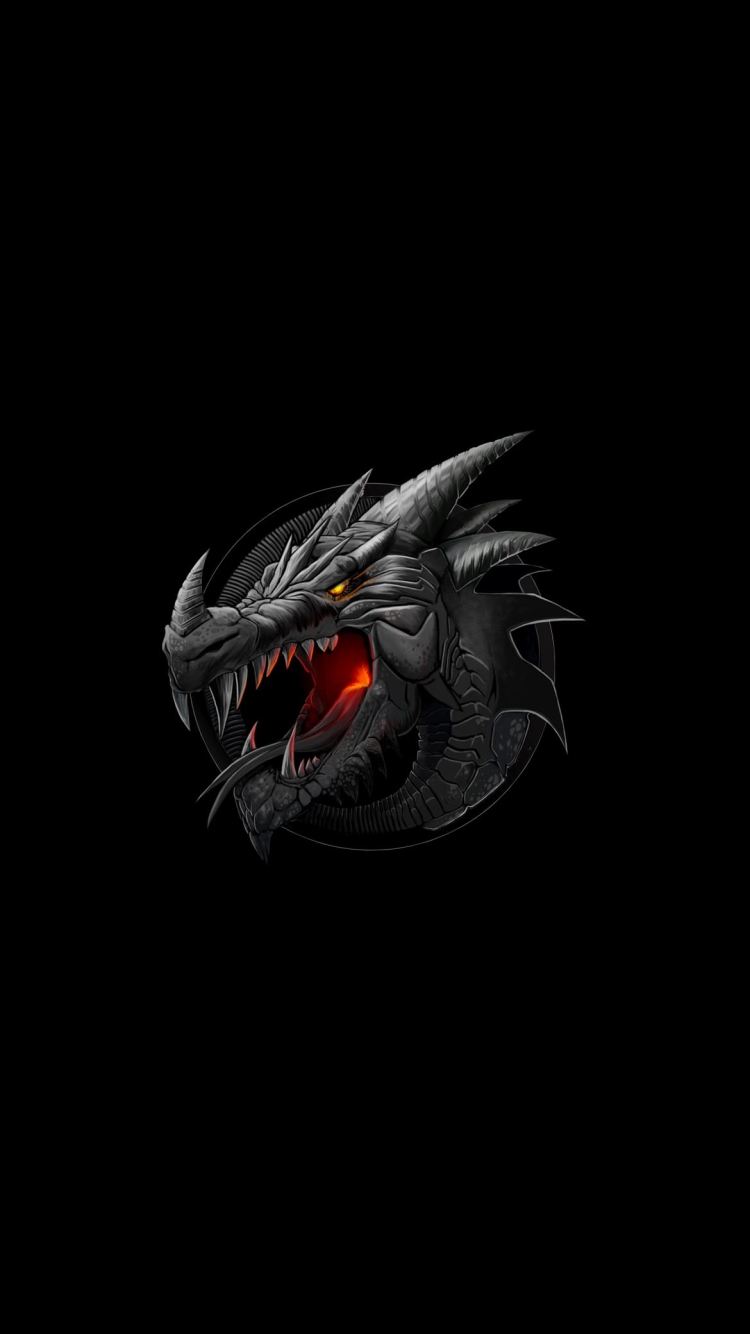 かっこいい黒いドラゴンの750 x 1334 / スマホ壁紙
