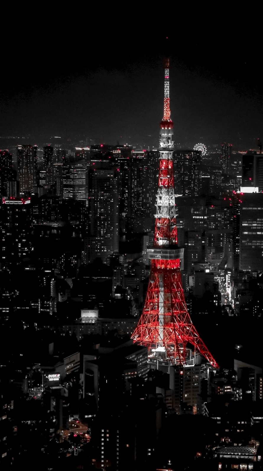 夜の東京タワーの890 x 1590 / スマホ壁紙