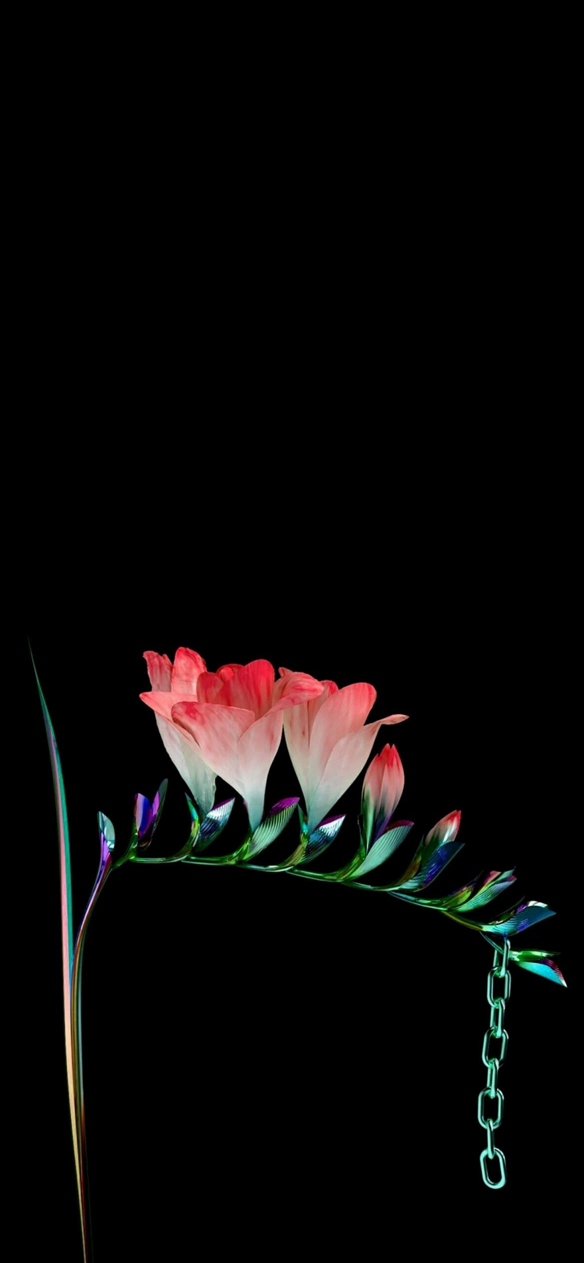 綺麗な花と鎖の1170 x 2532 / スマホ壁紙