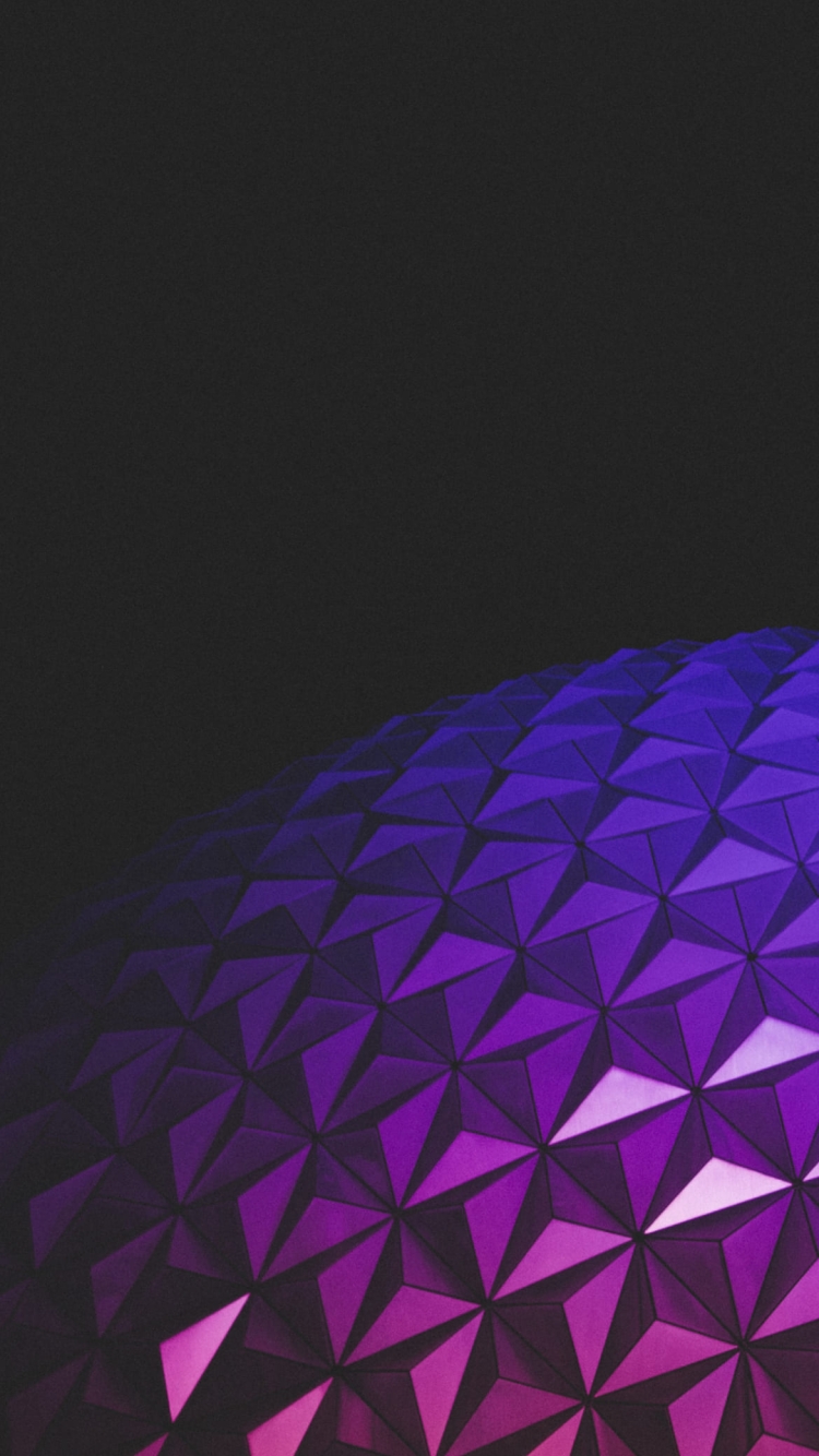 紫・ピンクとトライアングルの集合体・球体の750 x 1334 / スマホ壁紙