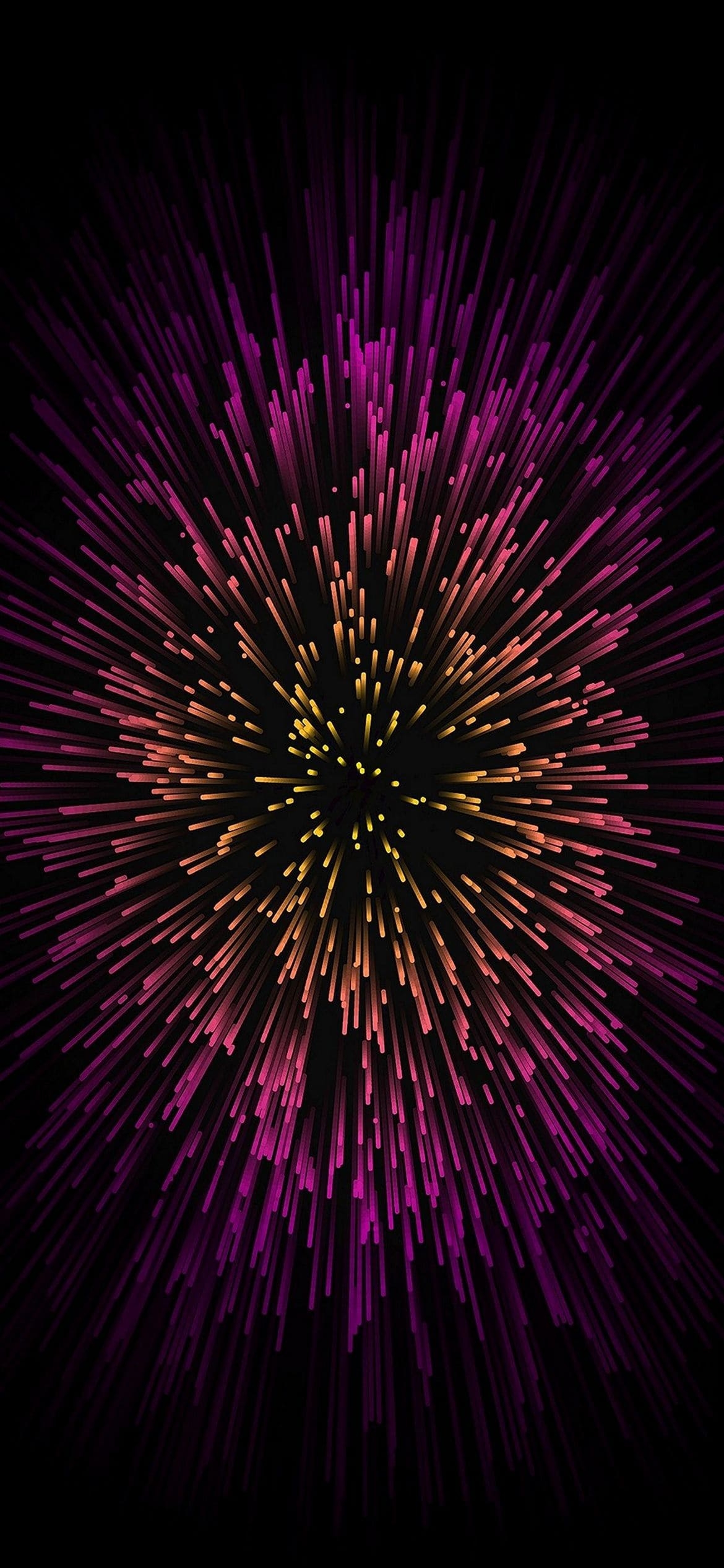 ピンクと黄色の光る閃光の1170 x 2532 / スマホ壁紙