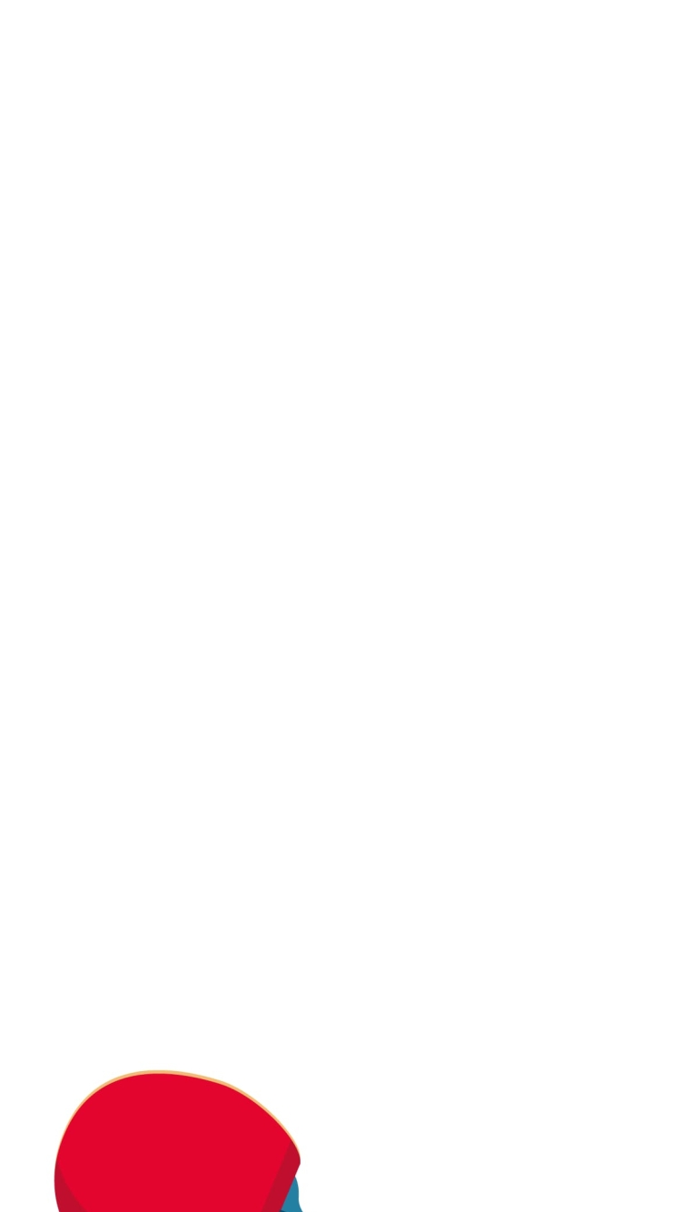 赤い卓球ラケットと黄色いボールのイラストの750 x 1334 / スマホ壁紙
