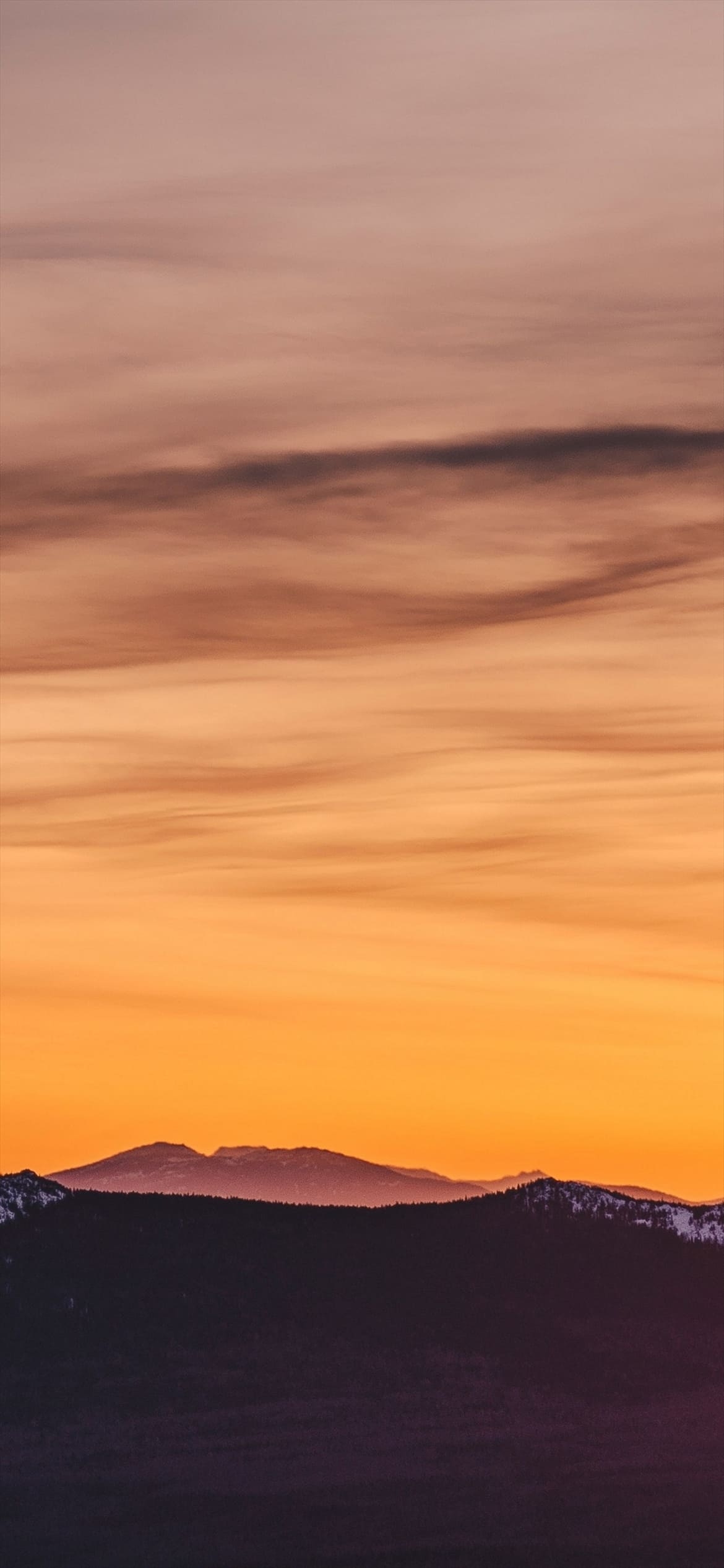 シンプルな夕焼け 荒野の1170 x 2532 / スマホ壁紙