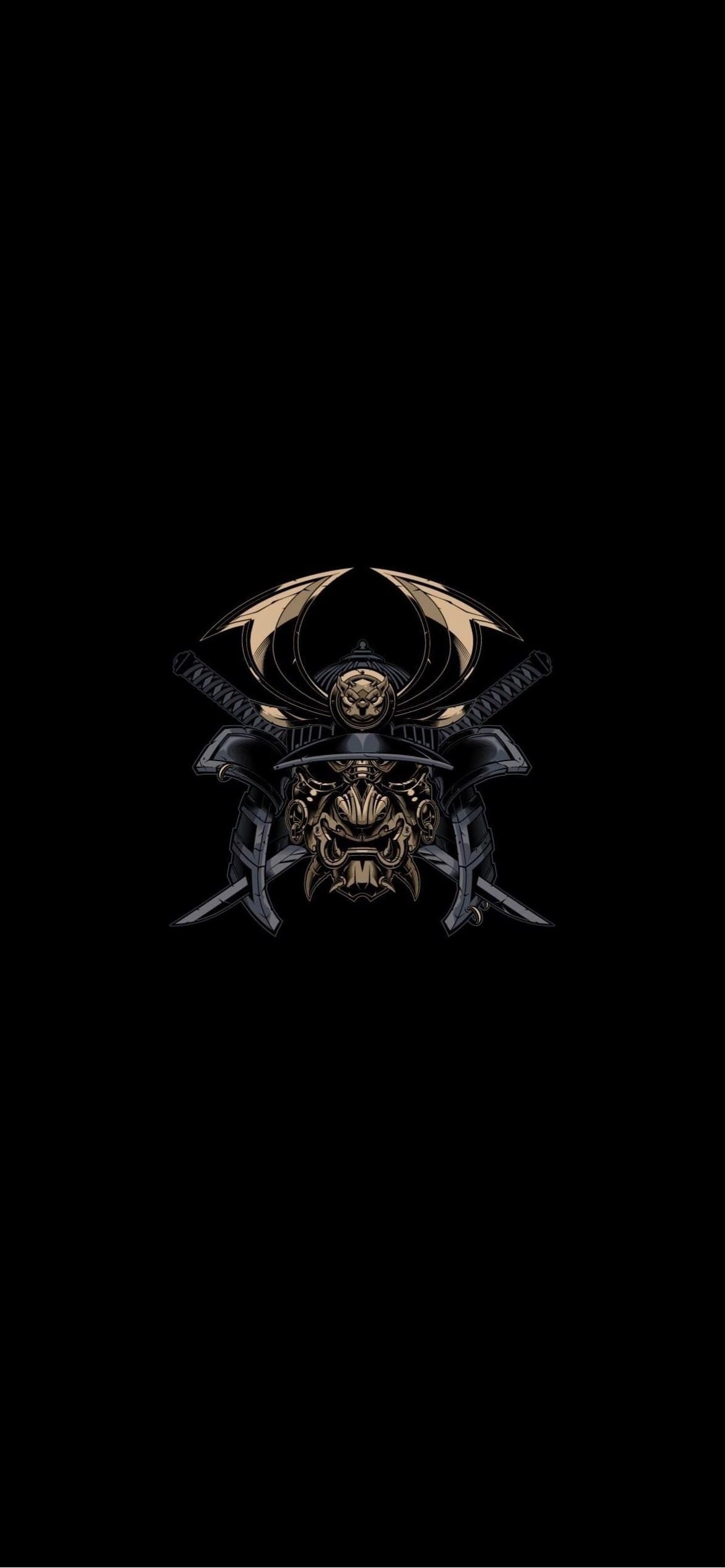 黒い兜と日本刀の1170 x 2532 / スマホ壁紙