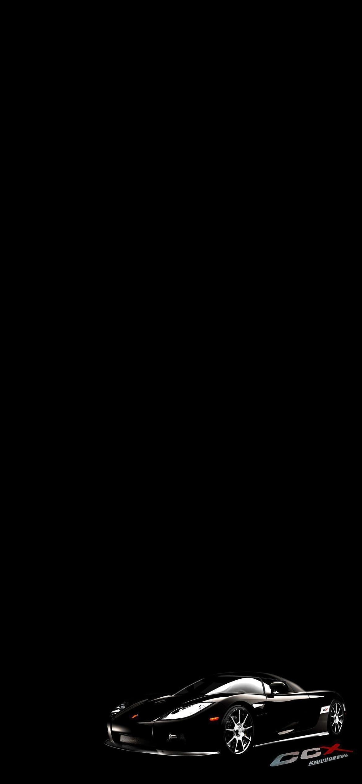 ケーニグセグ・CCX 黒い車の1170 x 2532 / スマホ壁紙