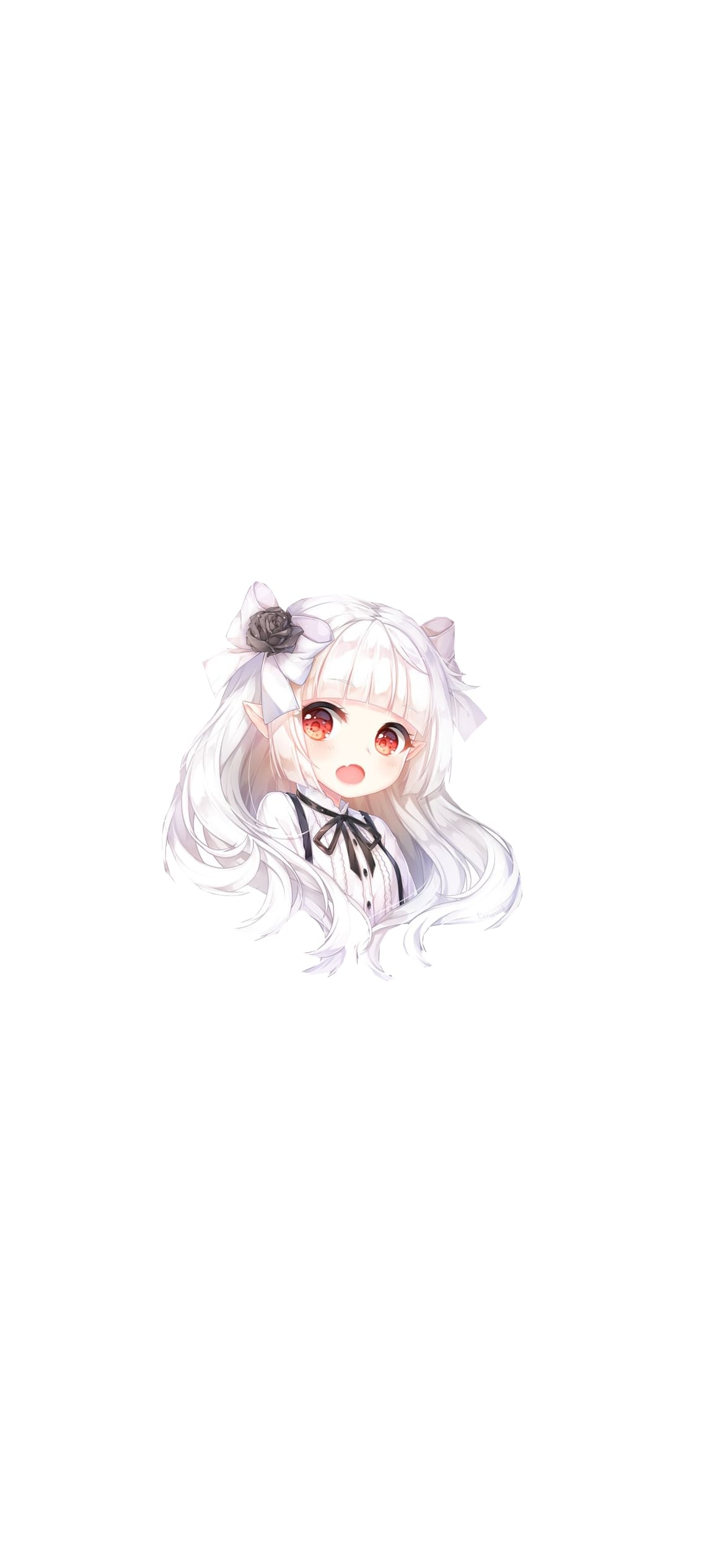 白髪の少女の1170 x 2532 / スマホ壁紙
