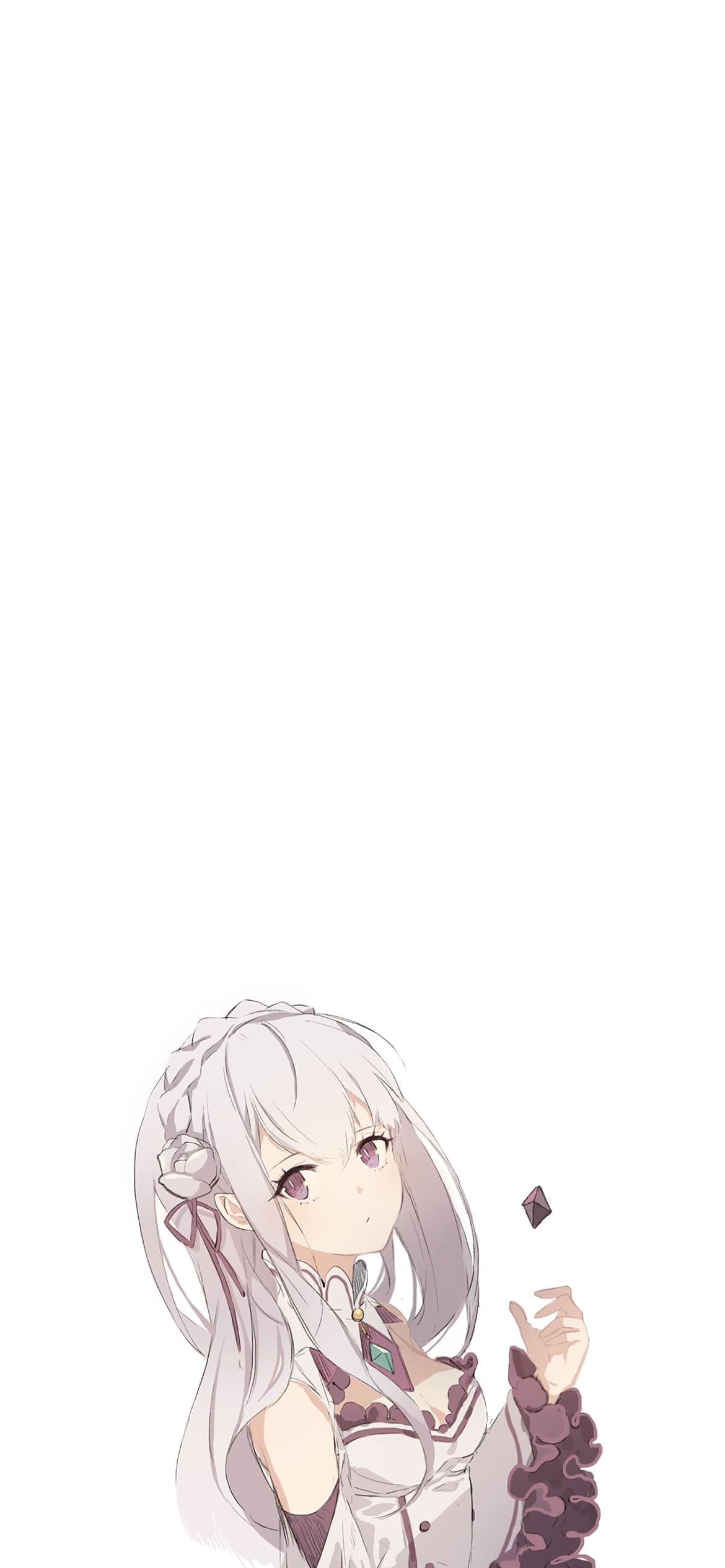 Re:ゼロから始める異世界生活 かわいいエミリア ファンアートの1170 x 2532 / スマホ壁紙