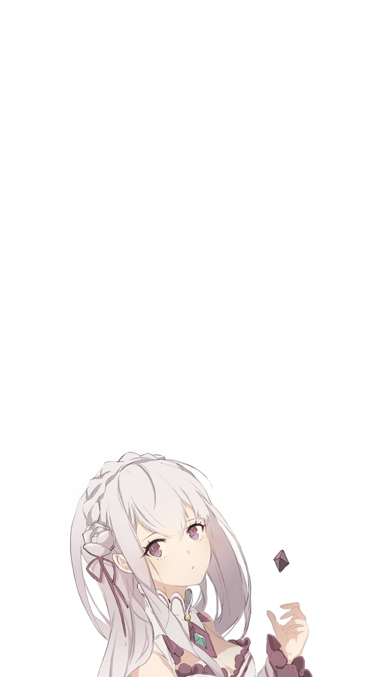 Re:ゼロから始める異世界生活 かわいいエミリア ファンアートの750 x 1334 / スマホ壁紙