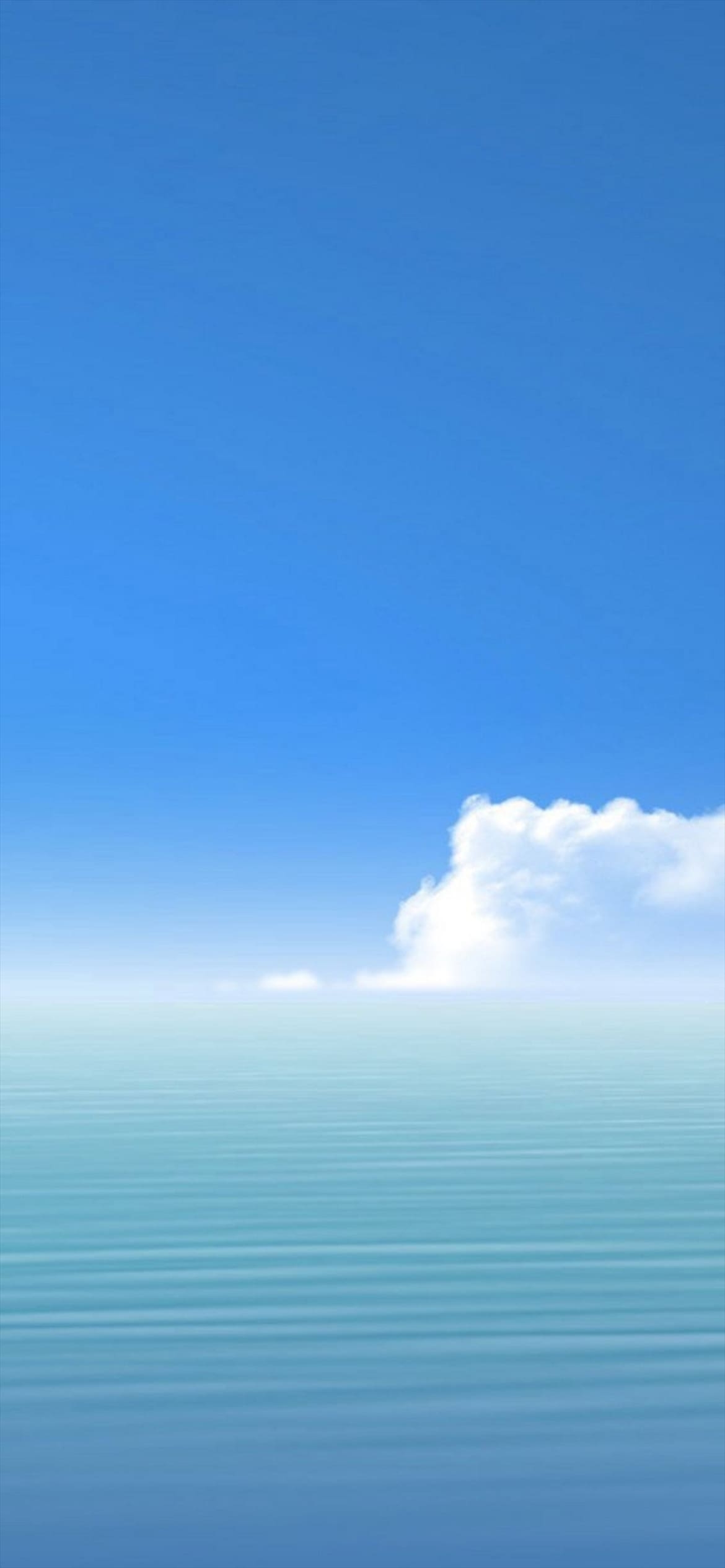 静かな海 白い雲の1170 x 2532 / スマホ壁紙