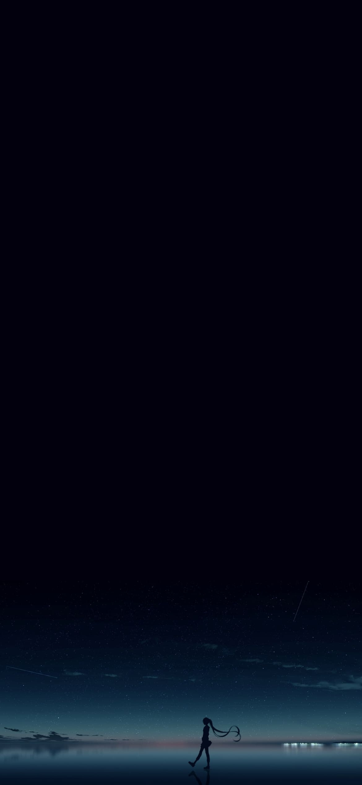 ウユニ湖を歩く初音ミクと銀河の1170 x 2532 / スマホ壁紙