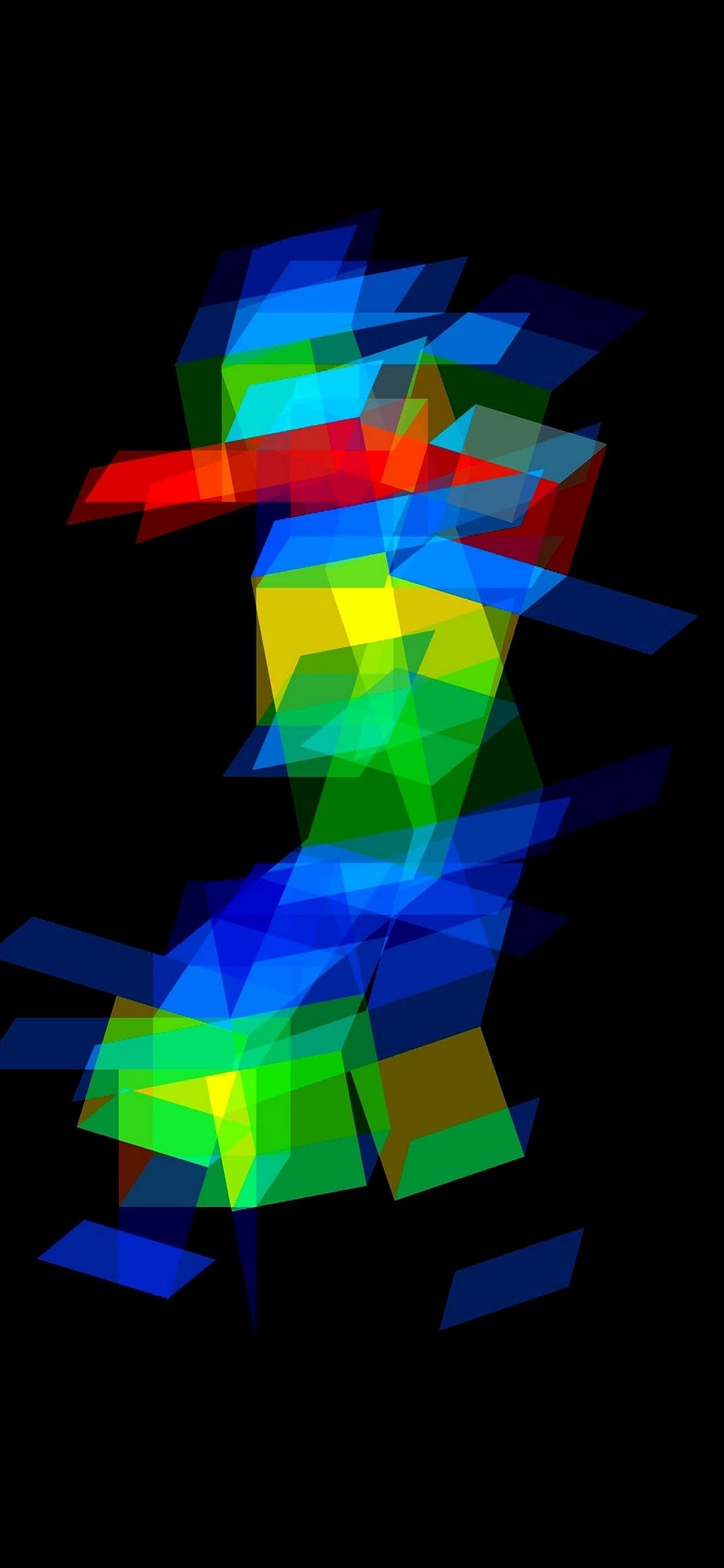 人 カラフルなポリゴンの1170 x 2532 / スマホ壁紙