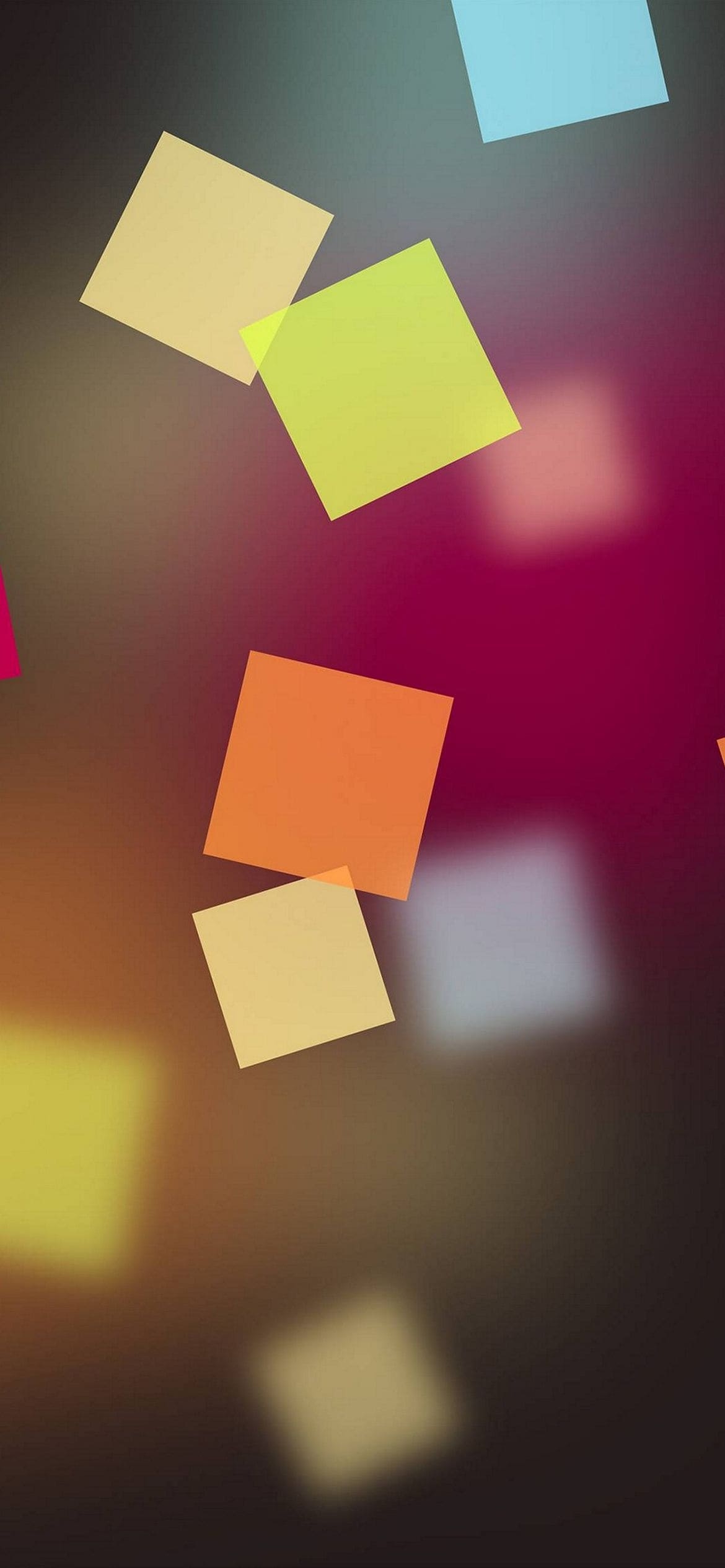 黄色・オレンジ 四角 透明のアクリルの1170 x 2532 / スマホ壁紙