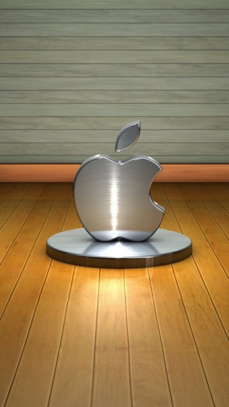 メタル Apple ロゴの750 x 1334 / スマホ壁紙